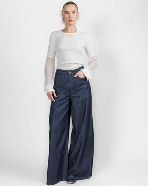 Chiffon Insert Long Sleeve