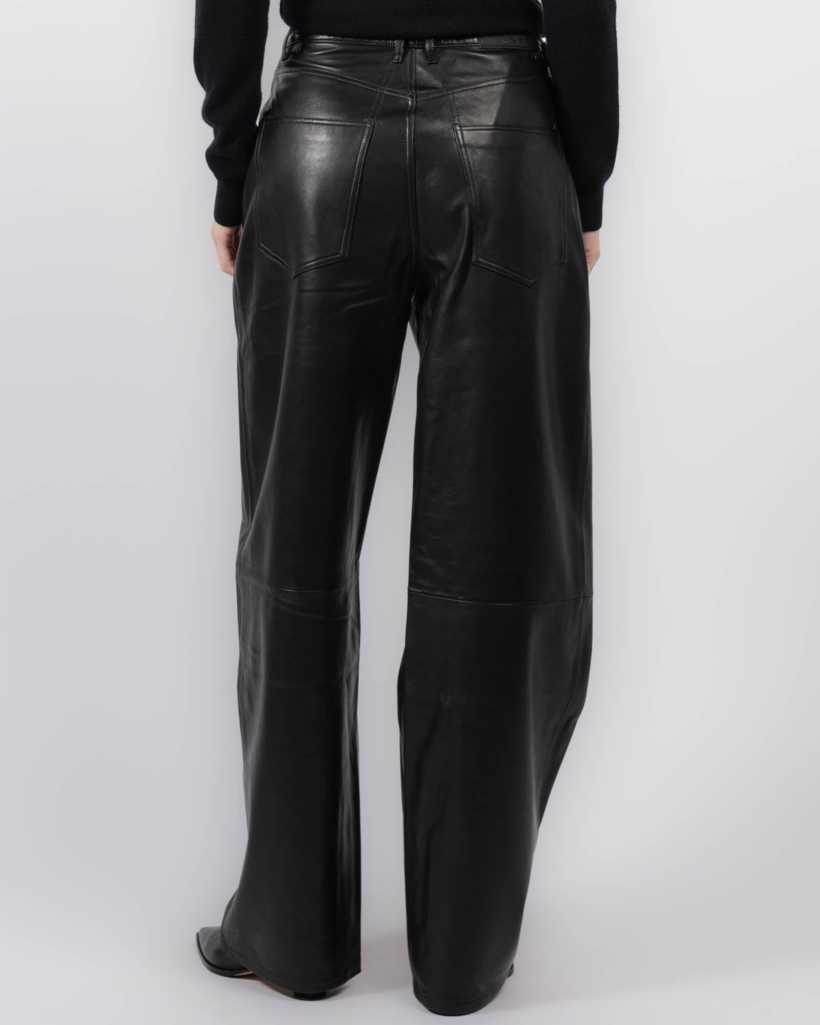 Straight Baggy Leather Pants