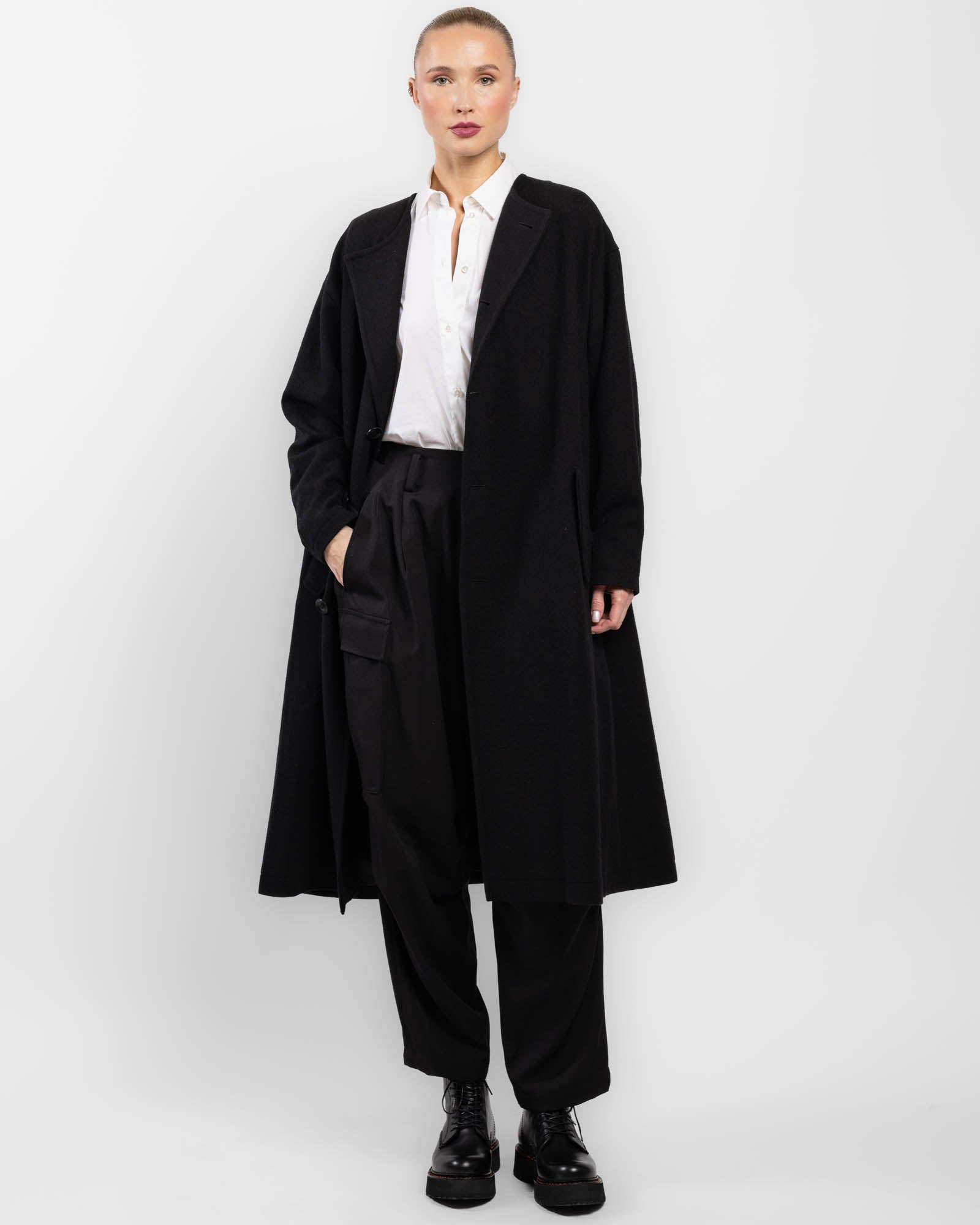 O-Collarless Coat
