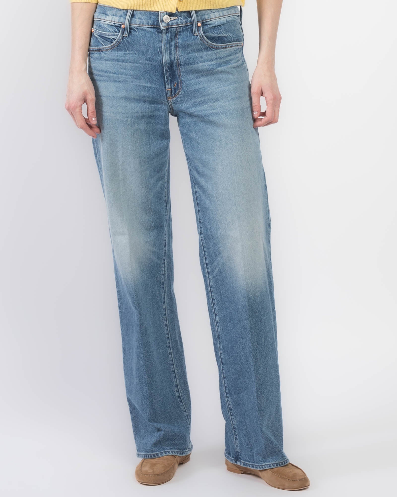 Jean taille mi-haute style tunnel