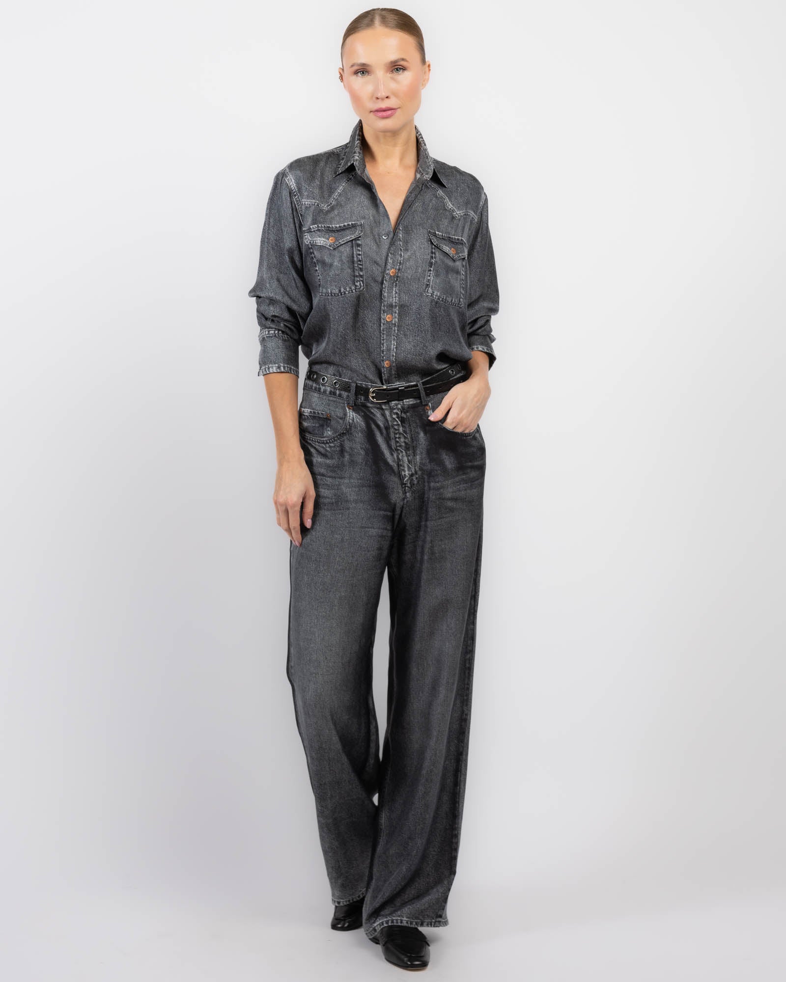 Chemise en jean à manches longues
