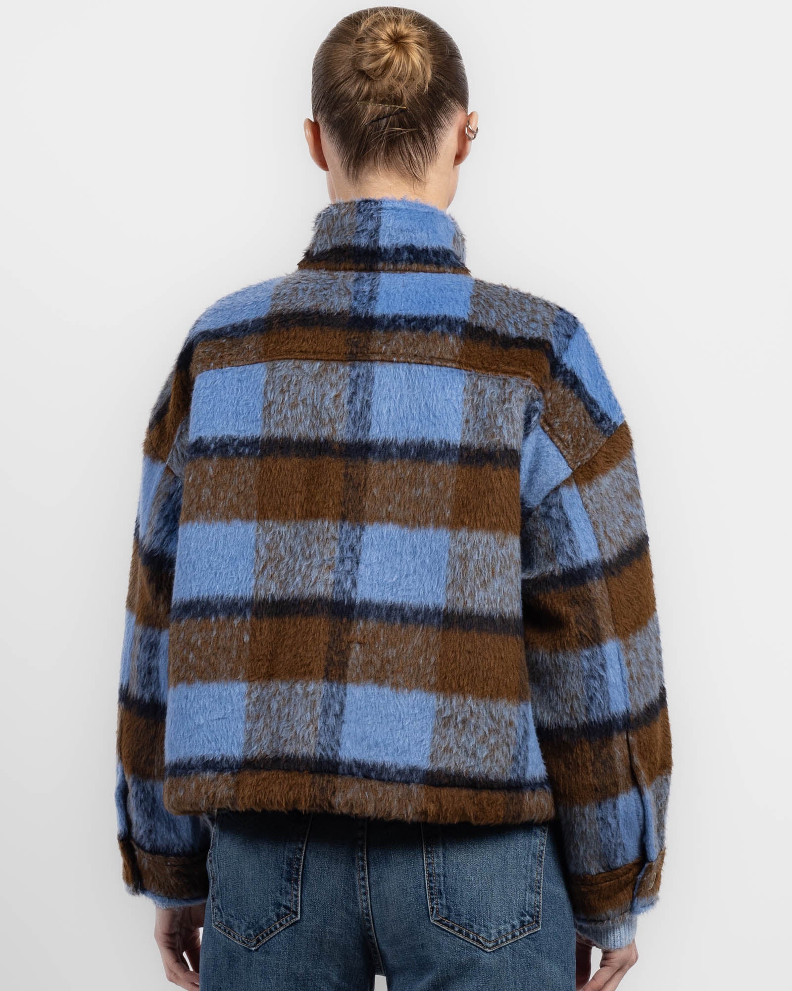 Veste à carreaux brossés