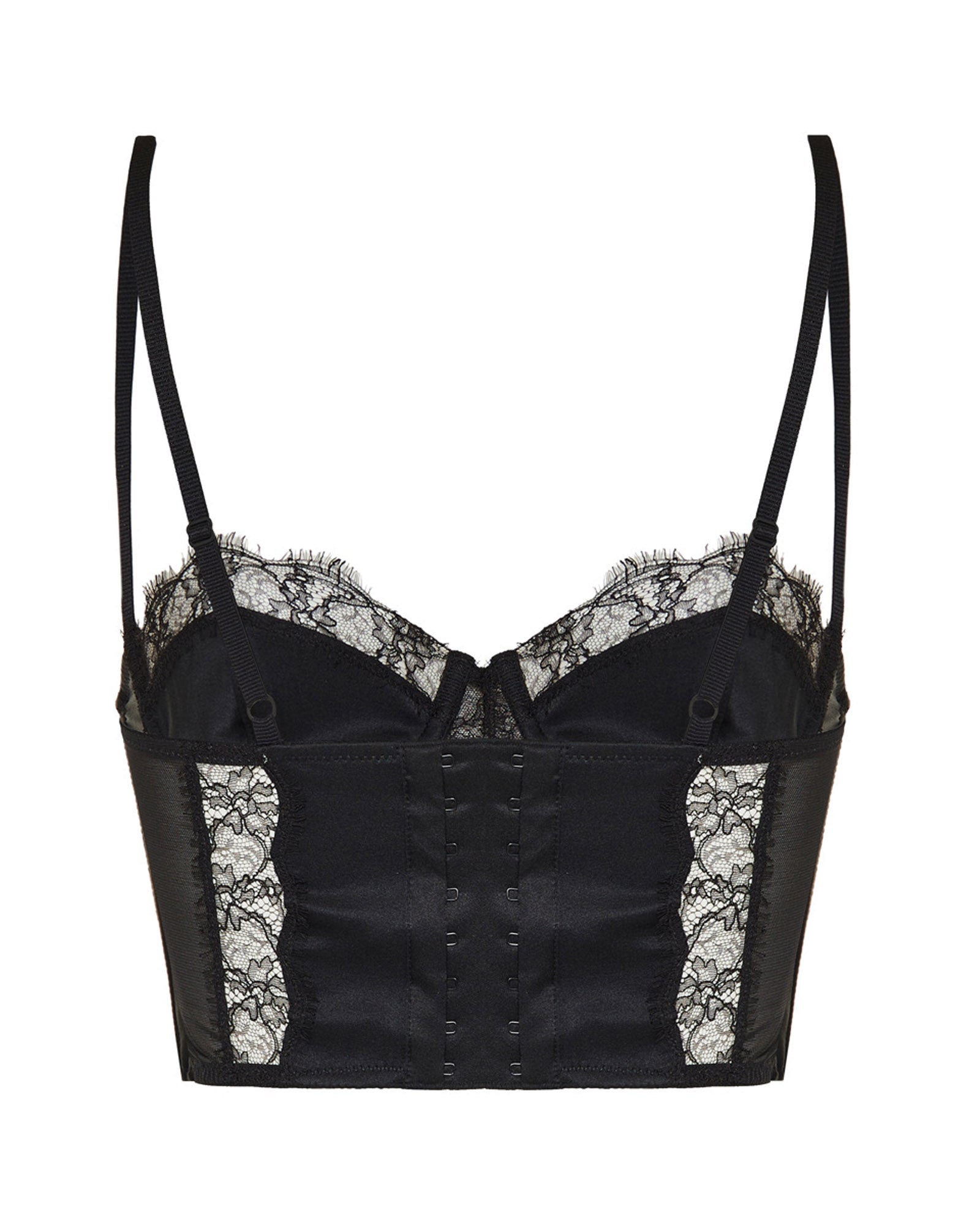 Soutien-gorge long avec empiècements en dentelle