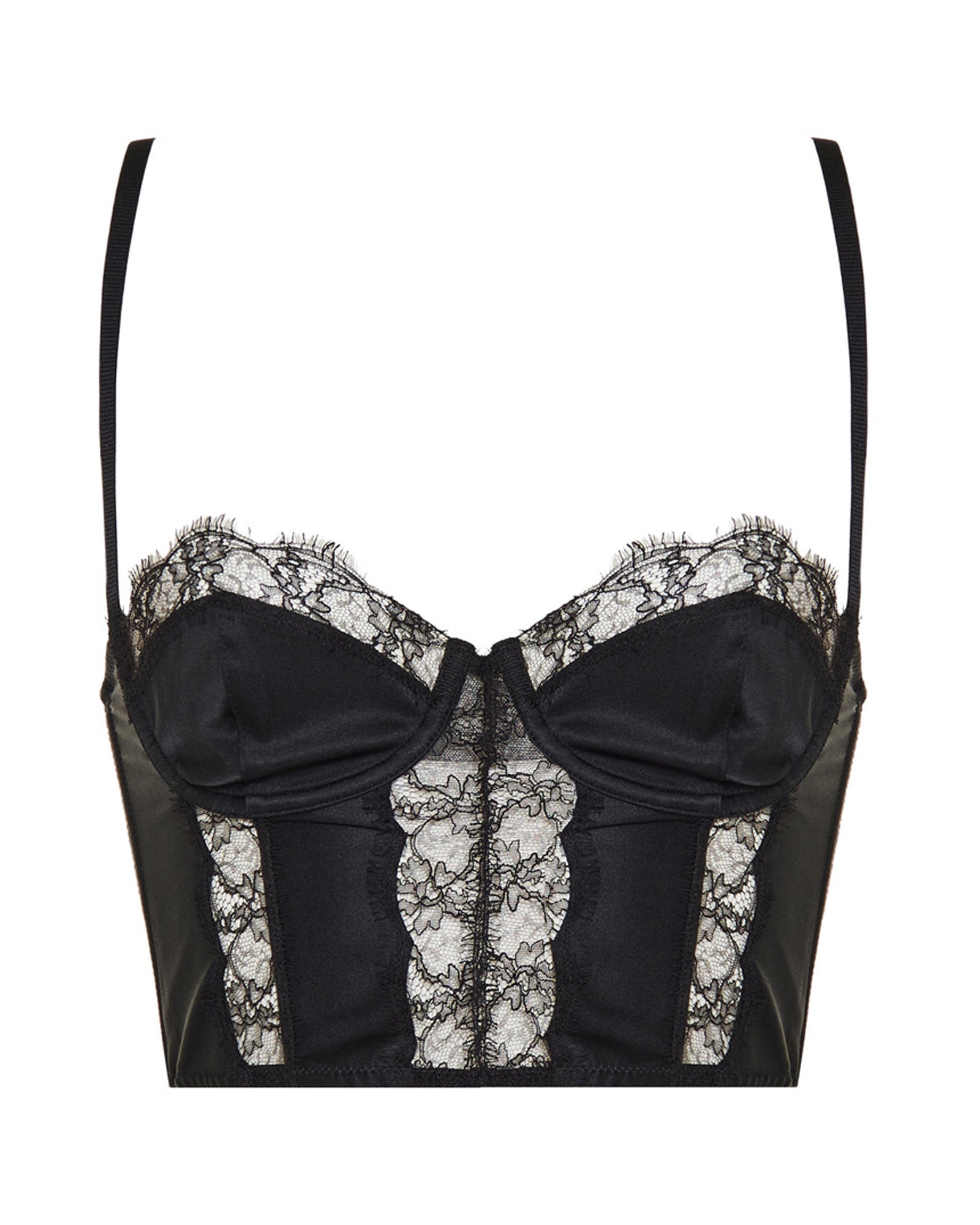 Soutien-gorge long avec empiècements en dentelle