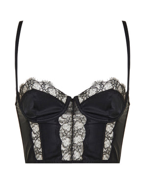 Soutien-gorge long avec empiècements en dentelle