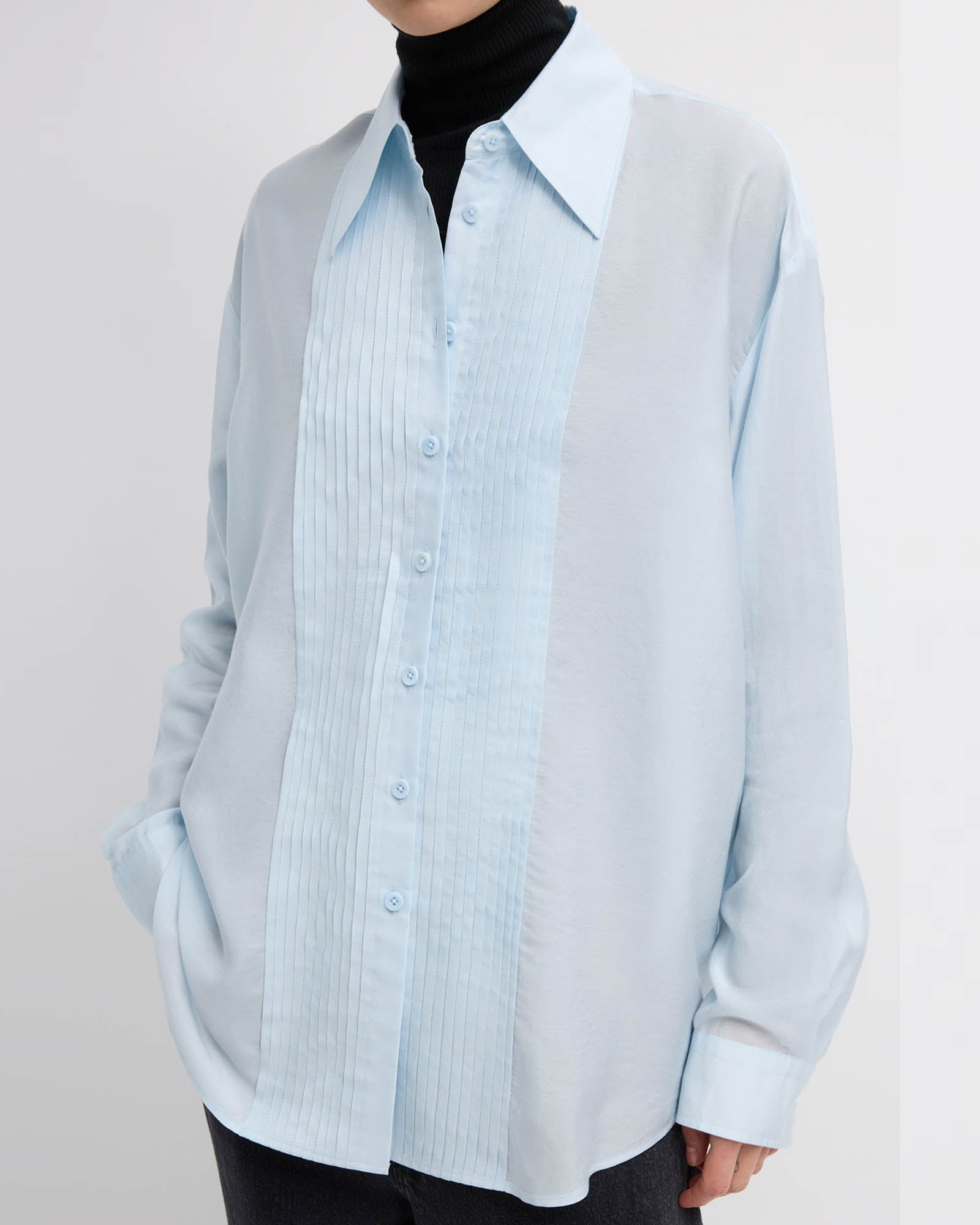 Silk Easy Pintucked Shirt