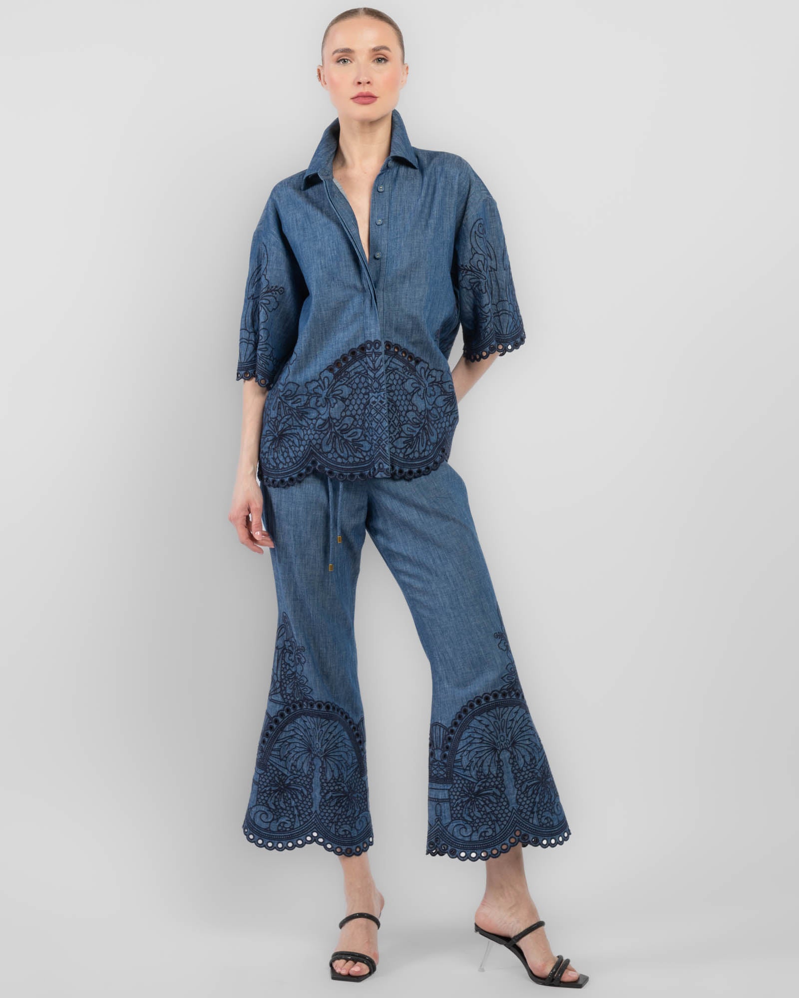 Coco Embroidered Denim Shirt