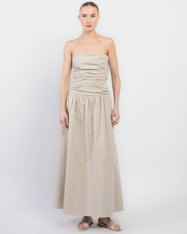Gather Strapless Tie Dress