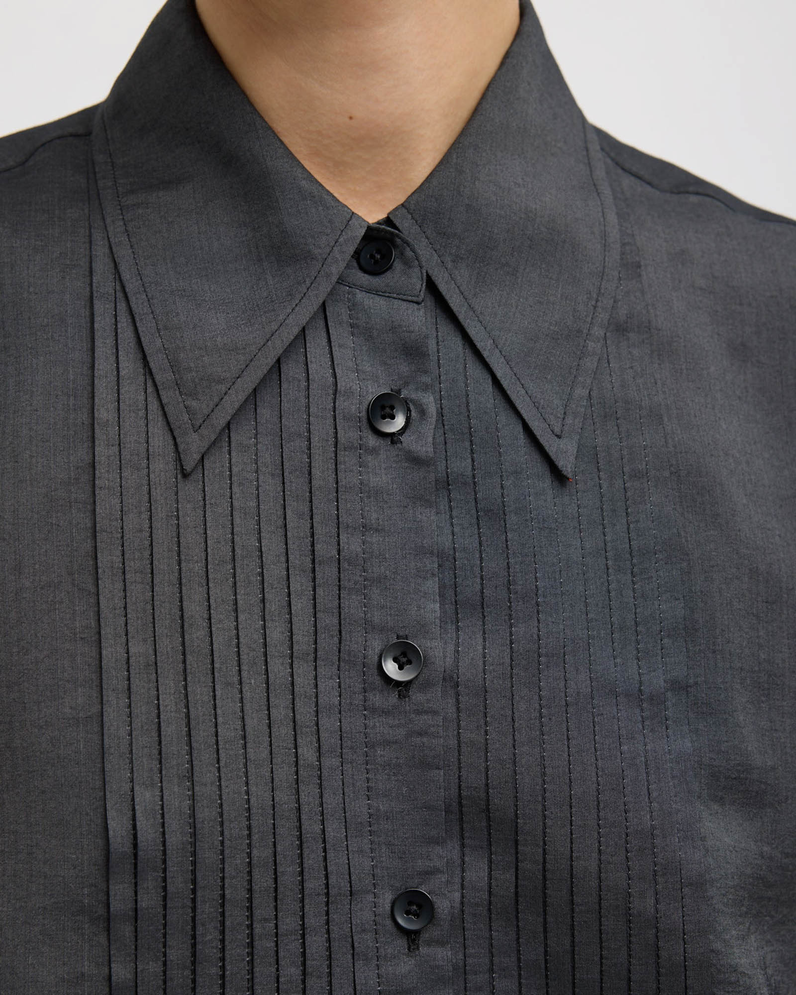 Silk Easy Pintucked Shirt