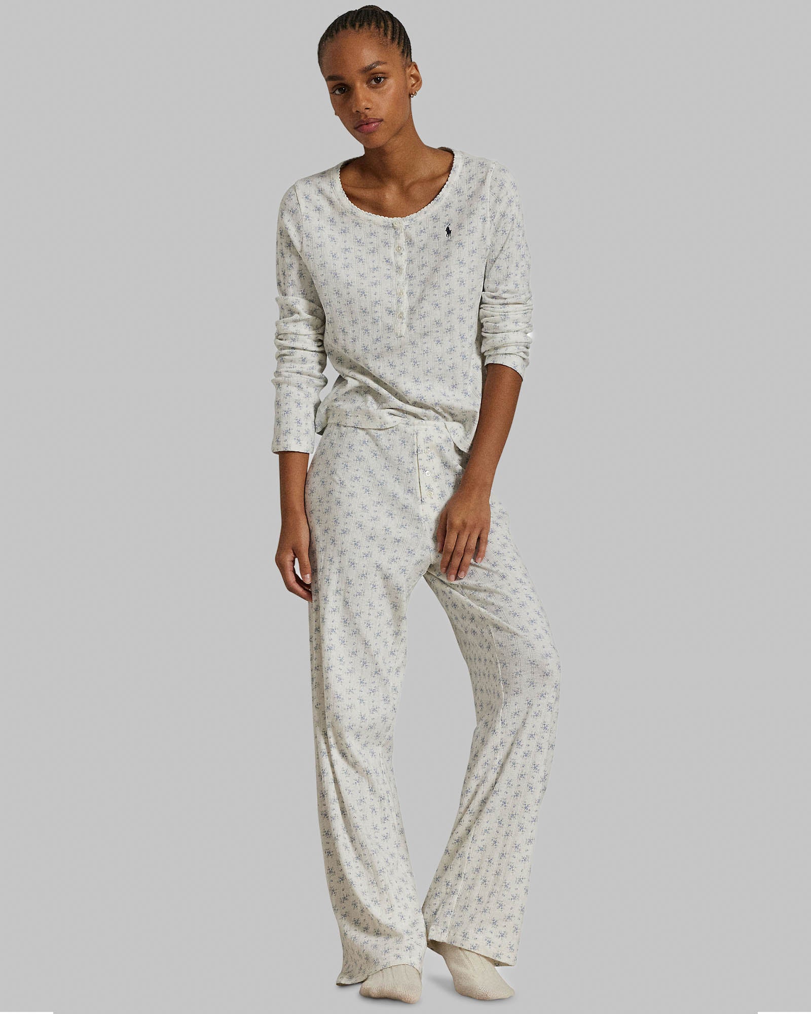 Henley Wide Leg Sleep Set