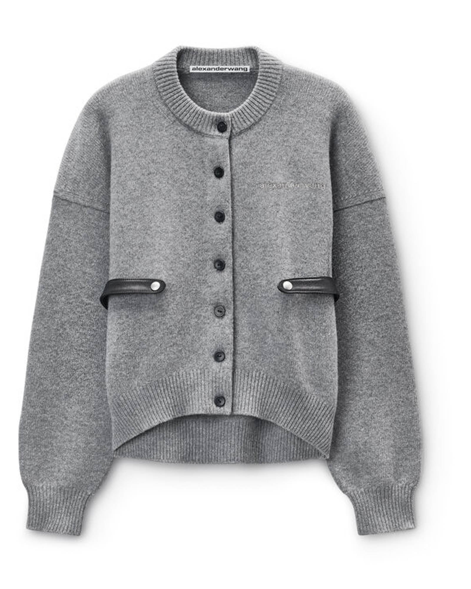 ALEXANDER WANG Leather Tab Cardigan