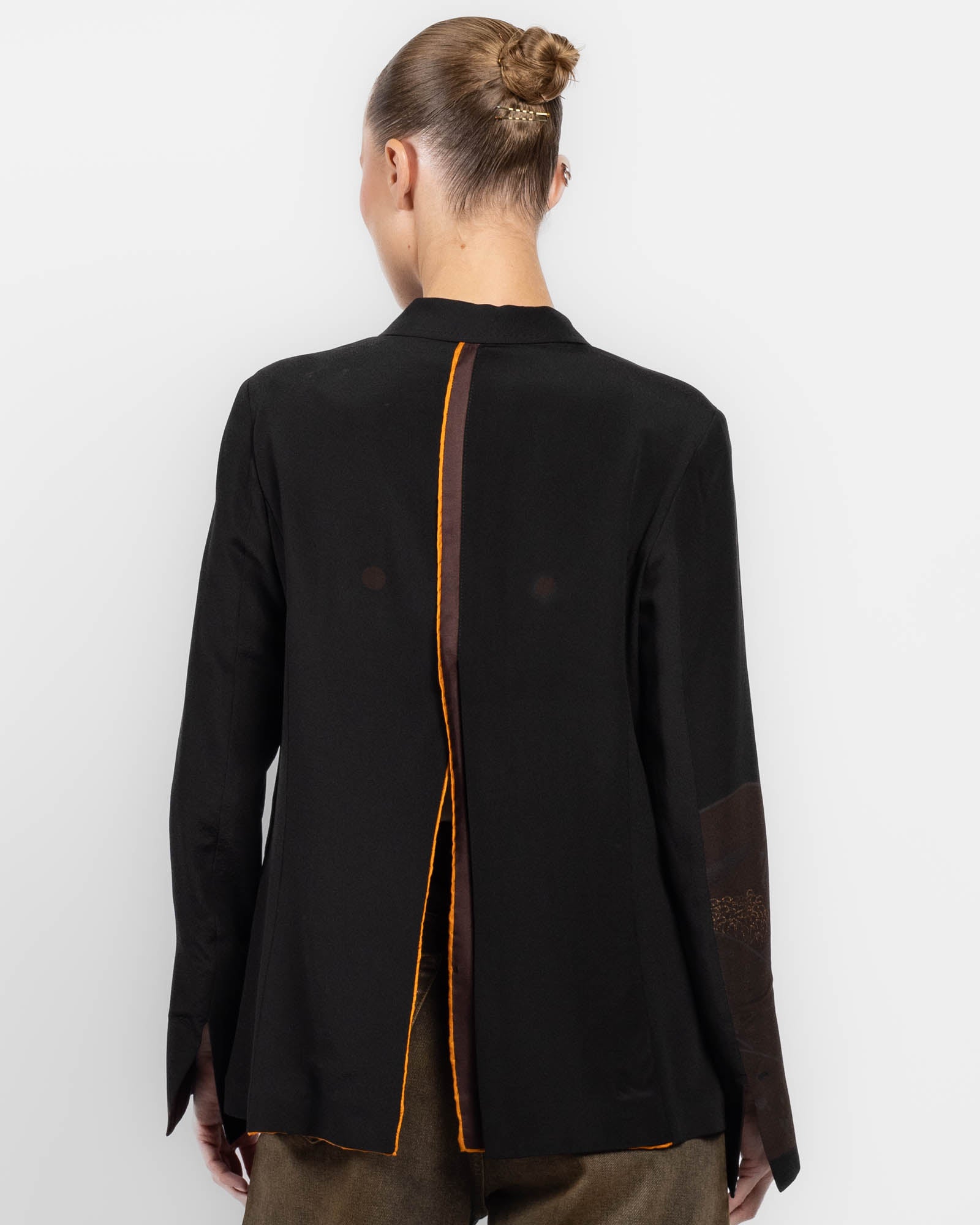 Double-Breasted Overdyed Kimono Jacket