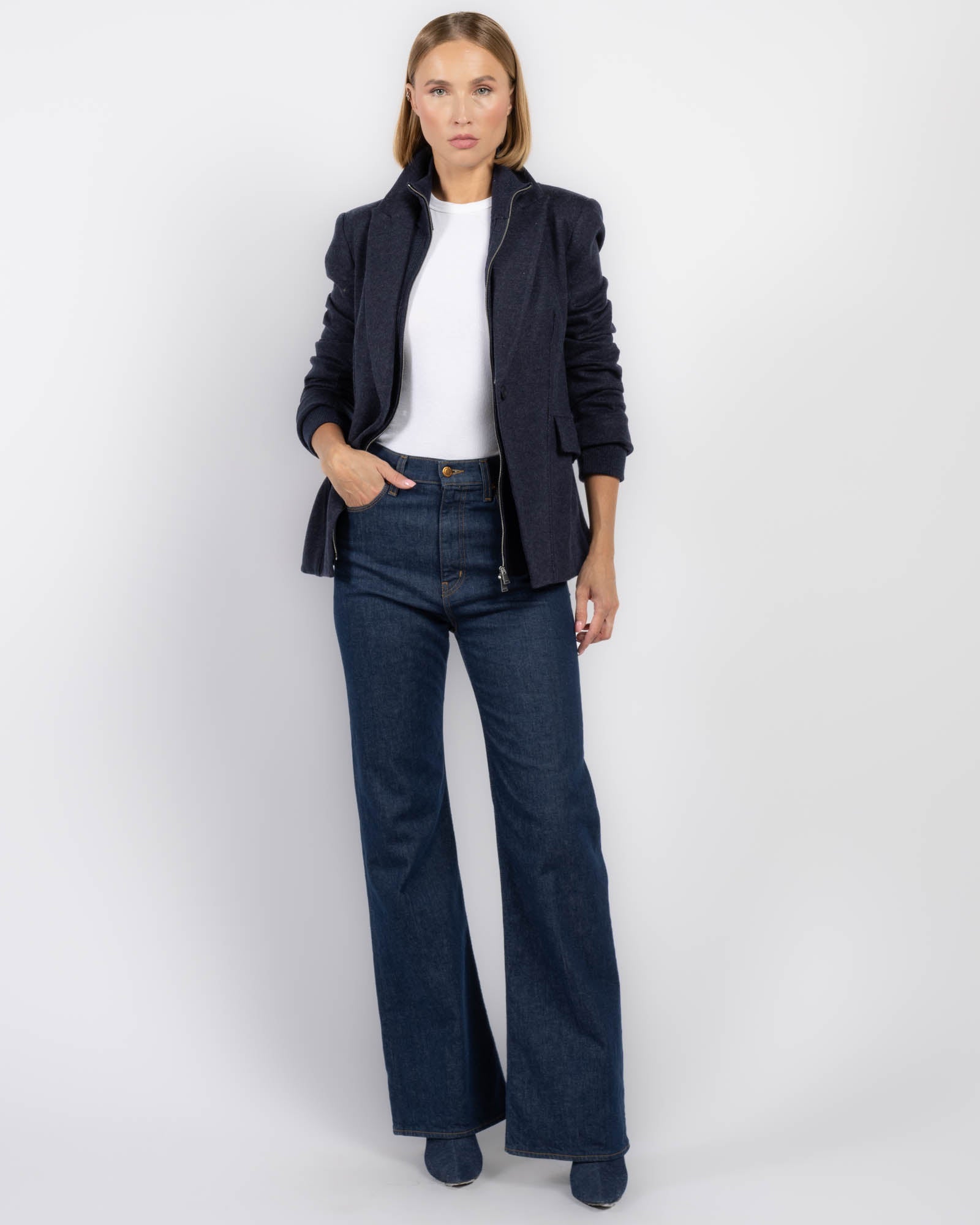 Blazer combiné en tricot Auden