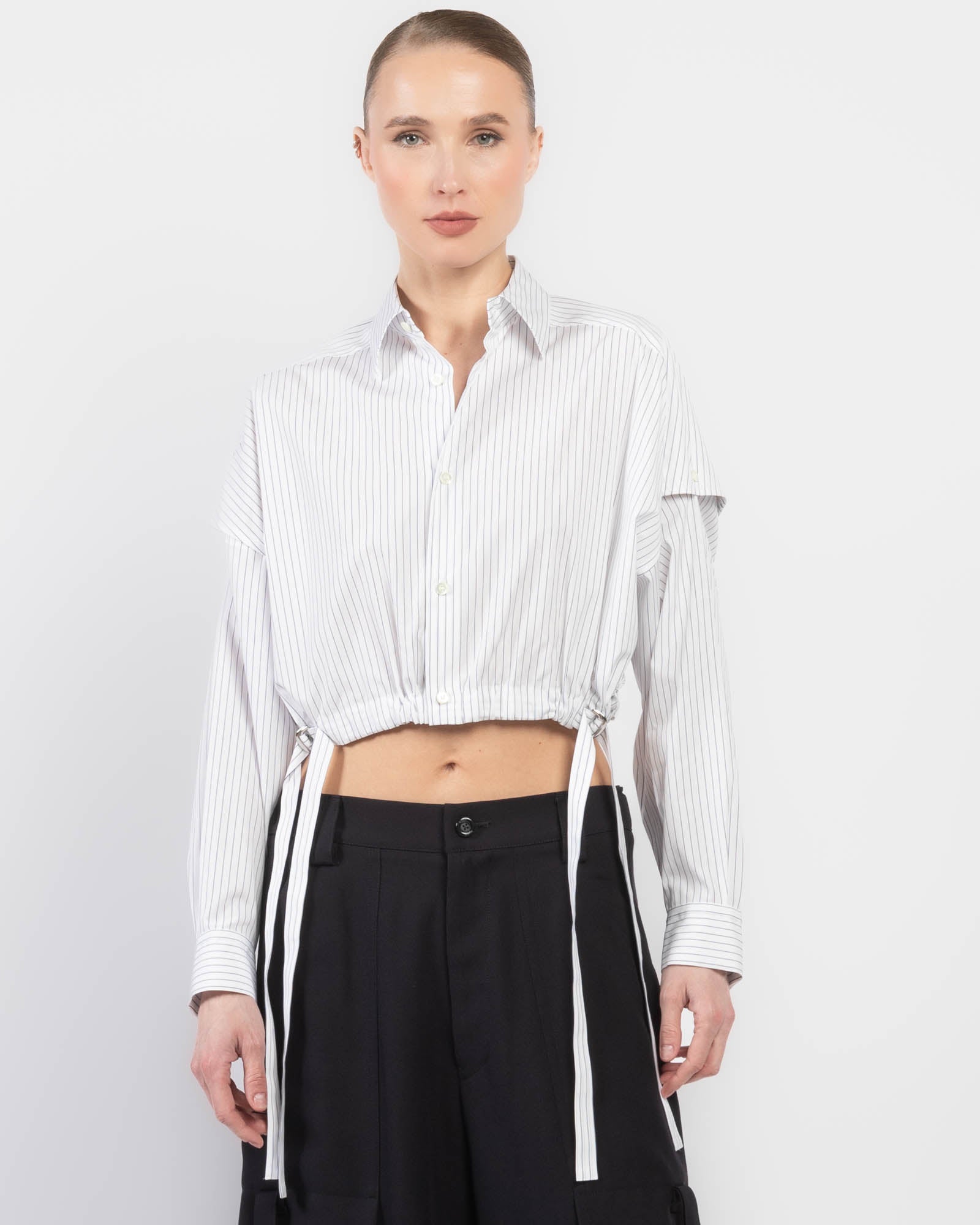 UJOH Double Belt Crop Shirt