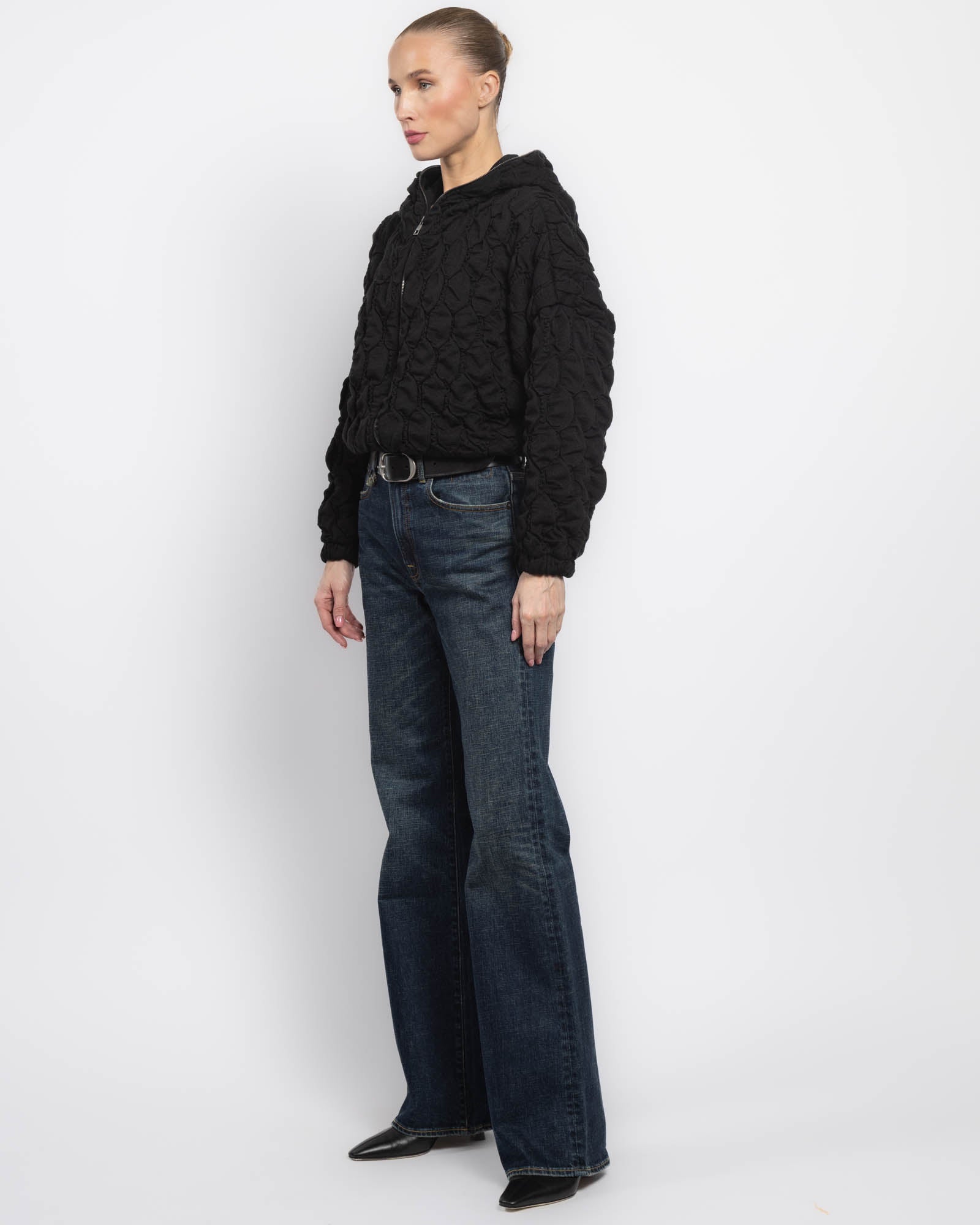 Crop Hooded Bomber Jacket