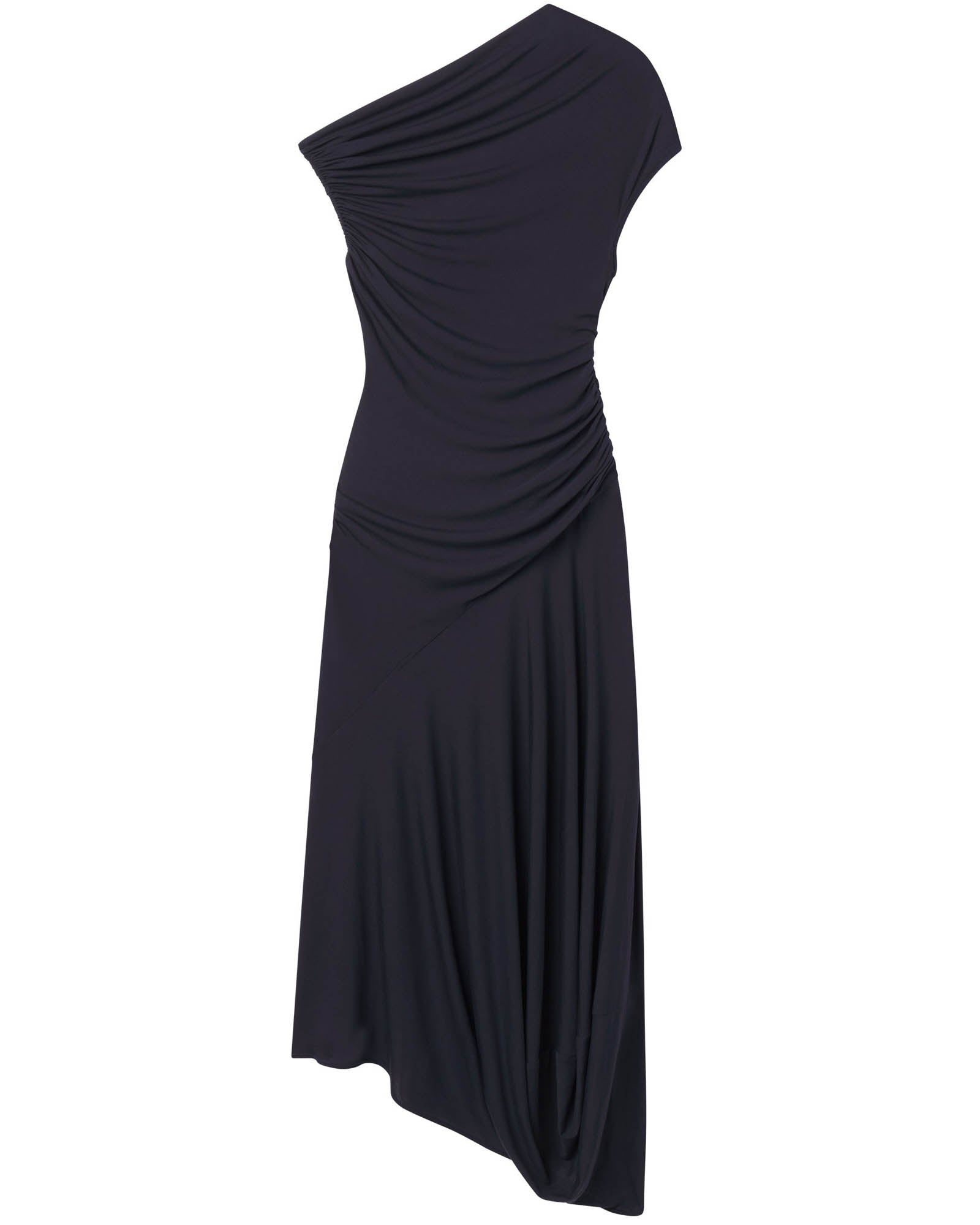 Halle One Shoulder Jersey Midi Dress