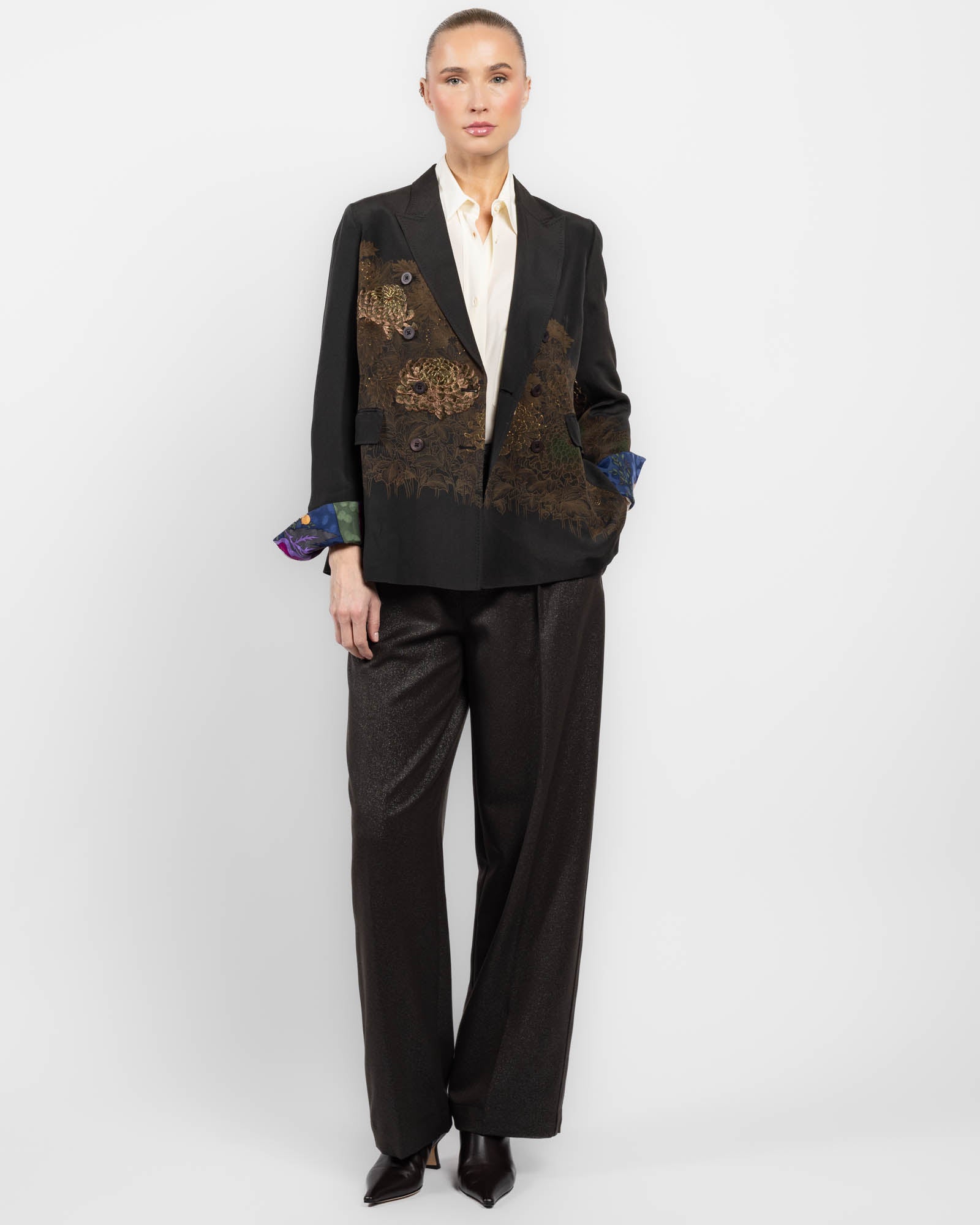 Double-Breasted Overdyed Kimono Jacket