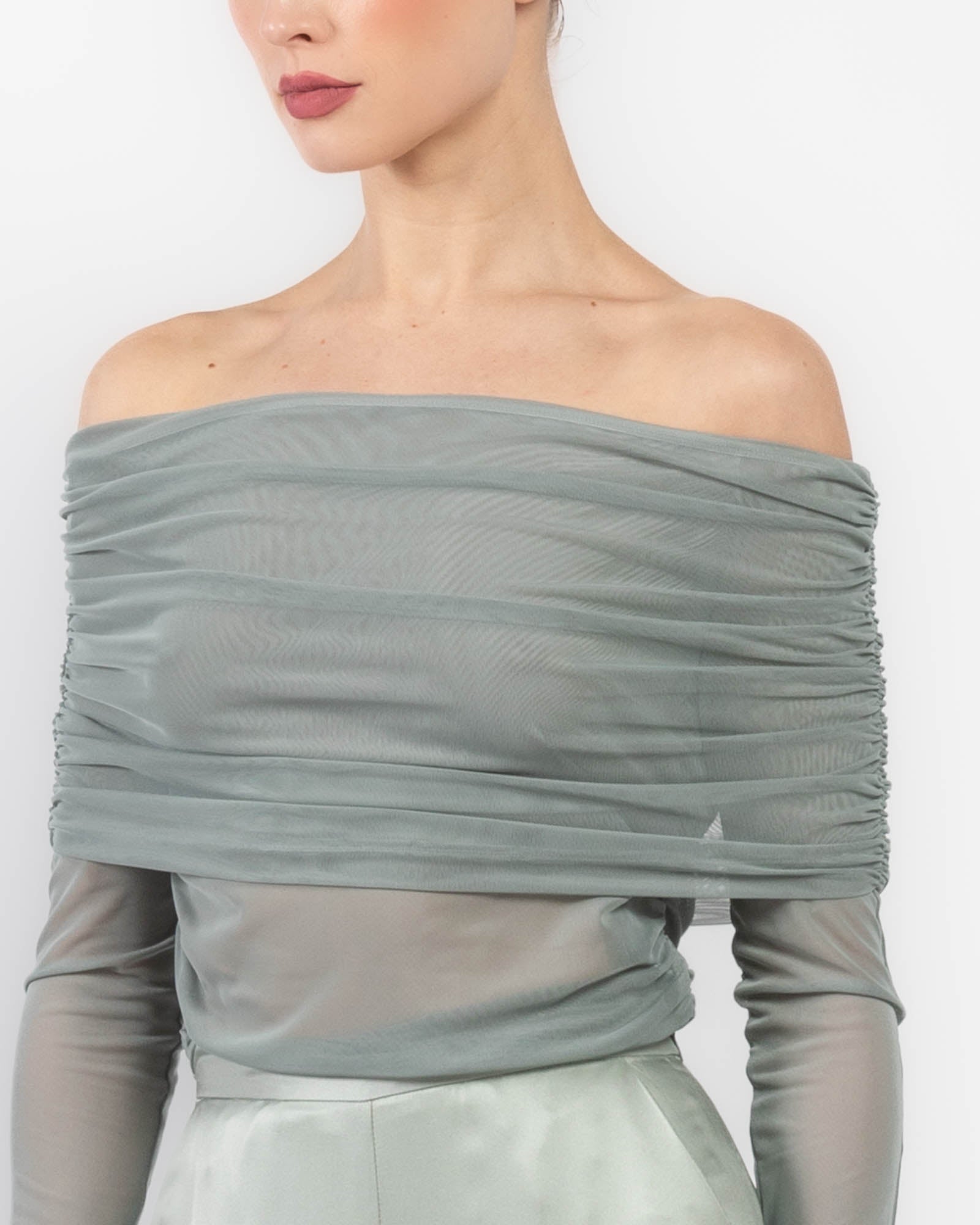 Mesh Off-Shoulder Top