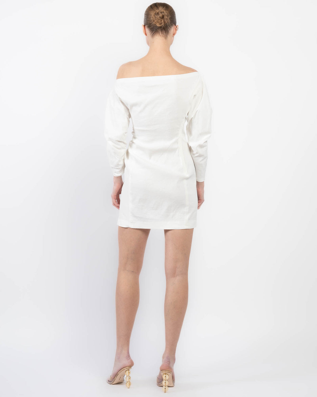 alc sona linen mini dress A.L.C. Sona Linen Mini Dress In White - 67% Off