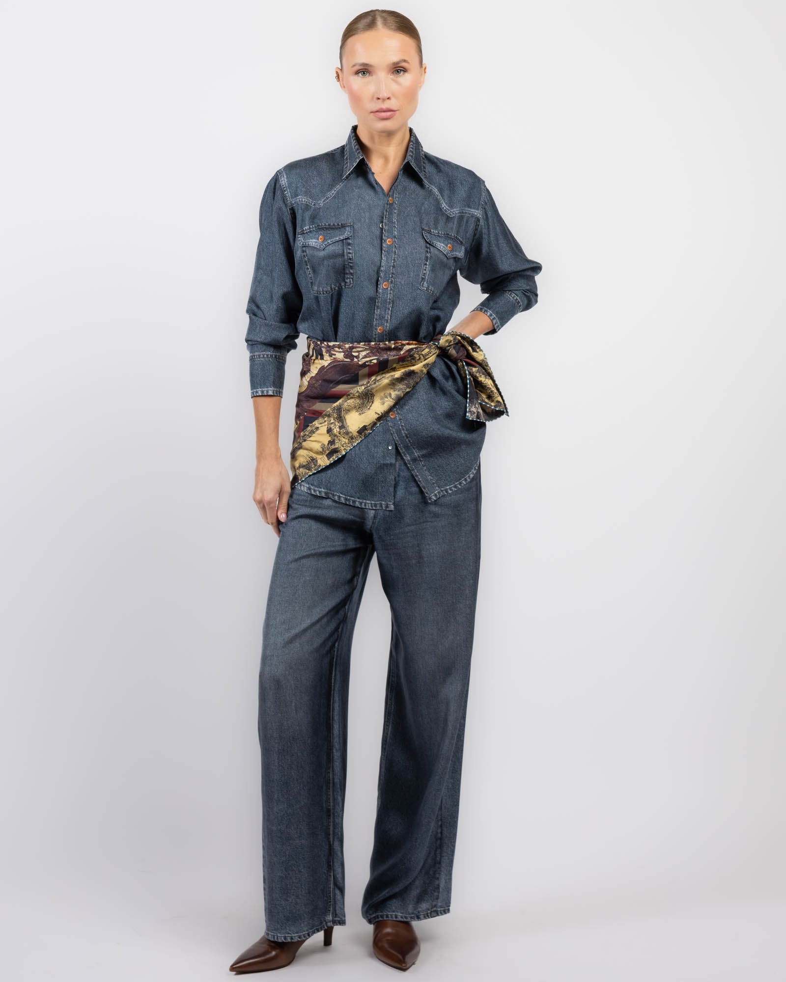Chemise en jean à manches longues