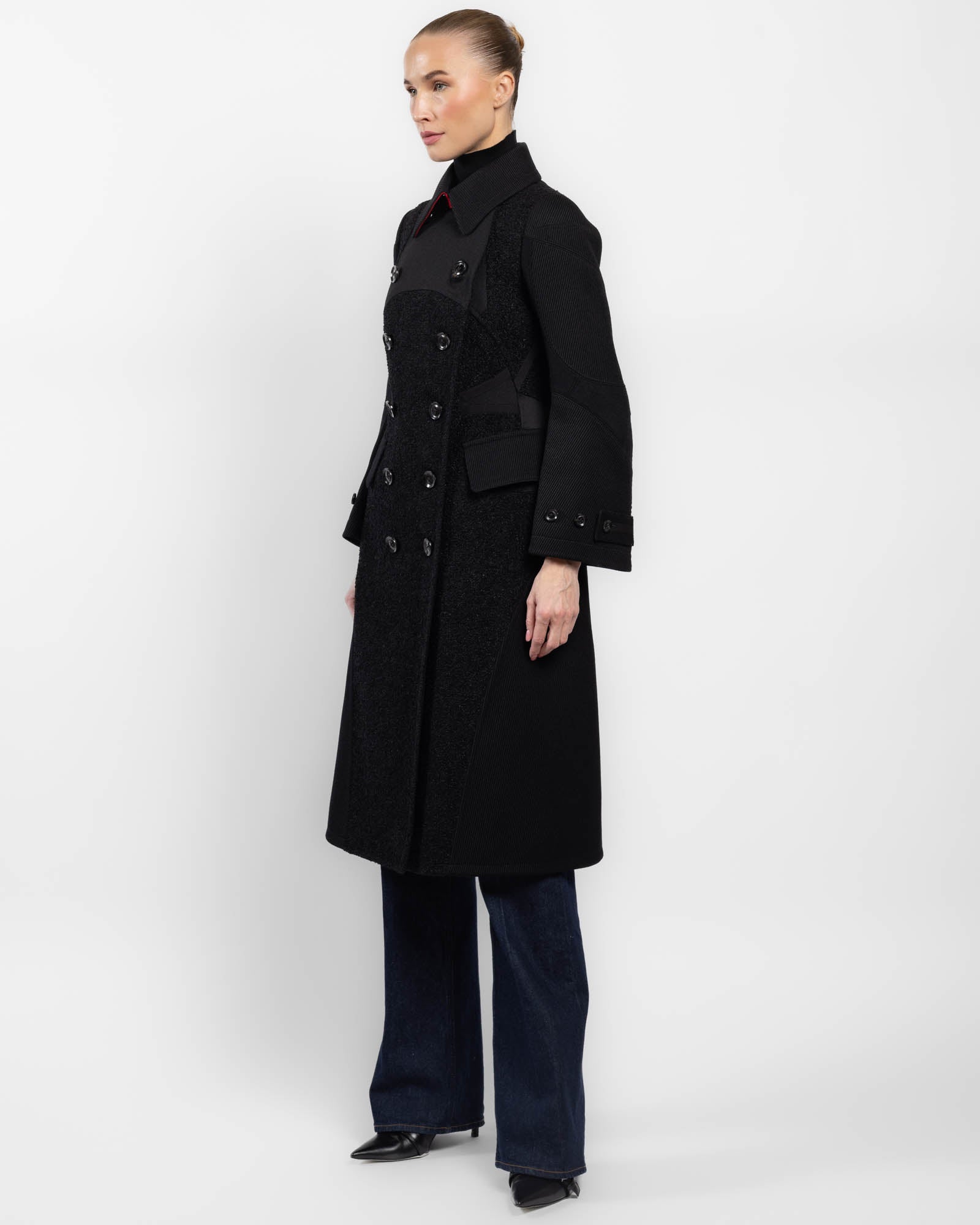 WACKOMARIA DOUBLE BREASTED COAT Sサイズ SHIRO SAKAI Double-Breasted Chesterfield Coat