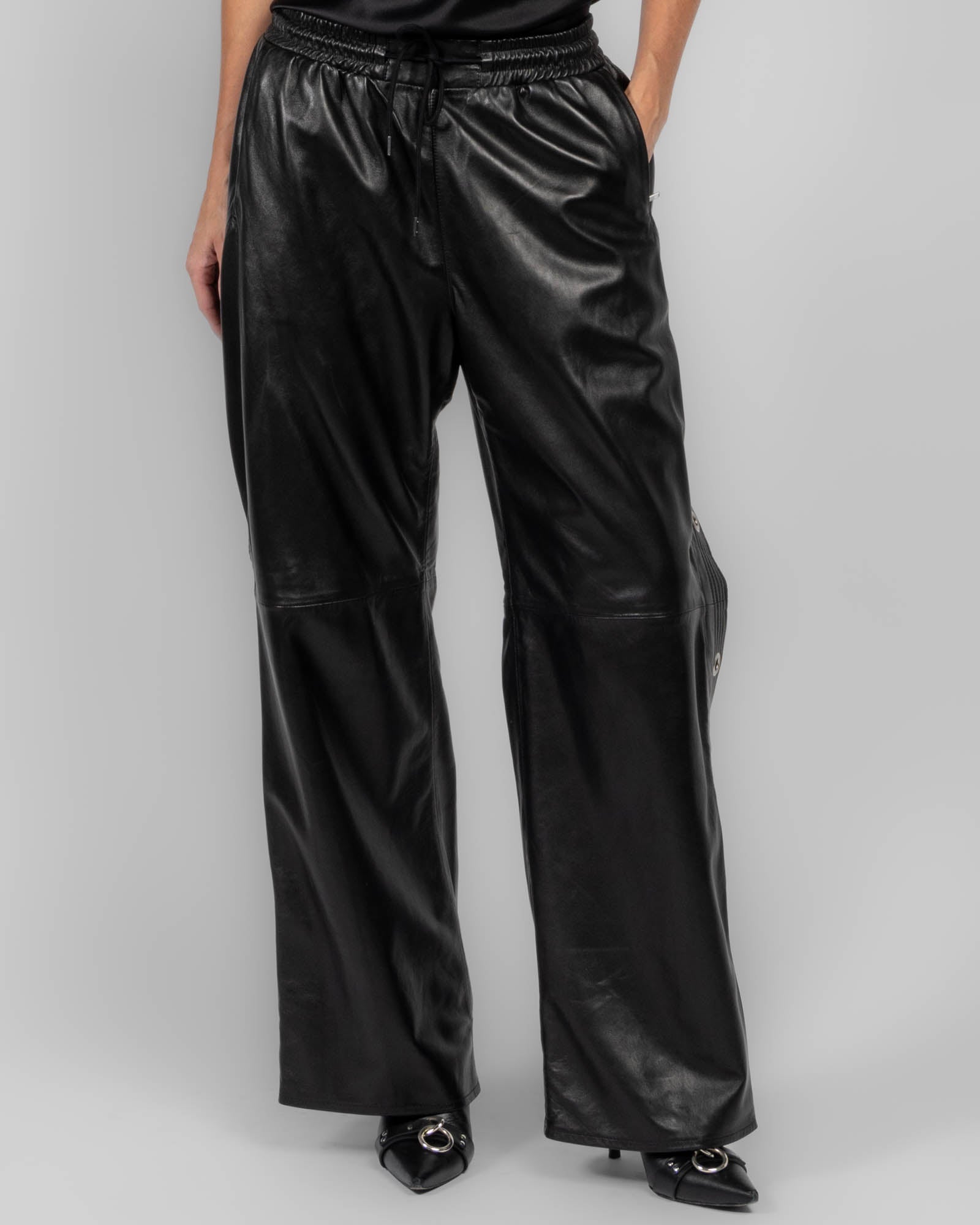 R13 Wide Leg Leather Pants