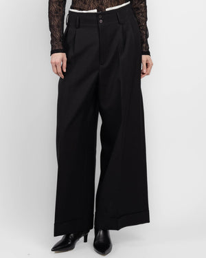 Pantalon large en laine