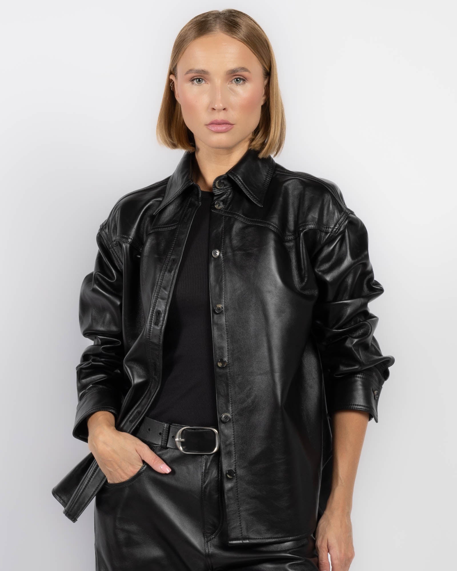 Belty Leather Jacket
