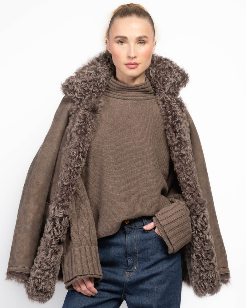 Milky Way Shearling Coat