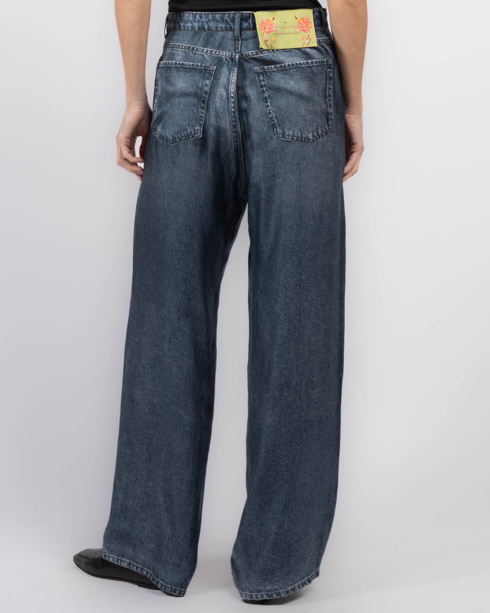 Denim Printed Pants