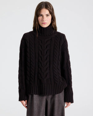 Traveling T-Neck Sweater