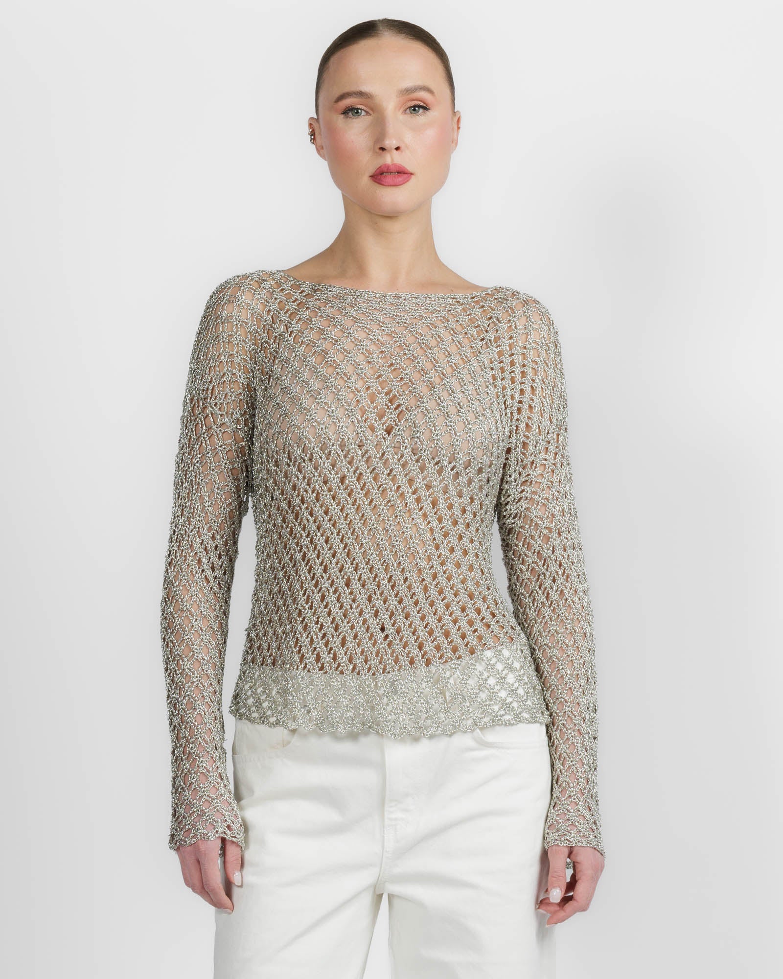 Pearl Hand Crochet Top