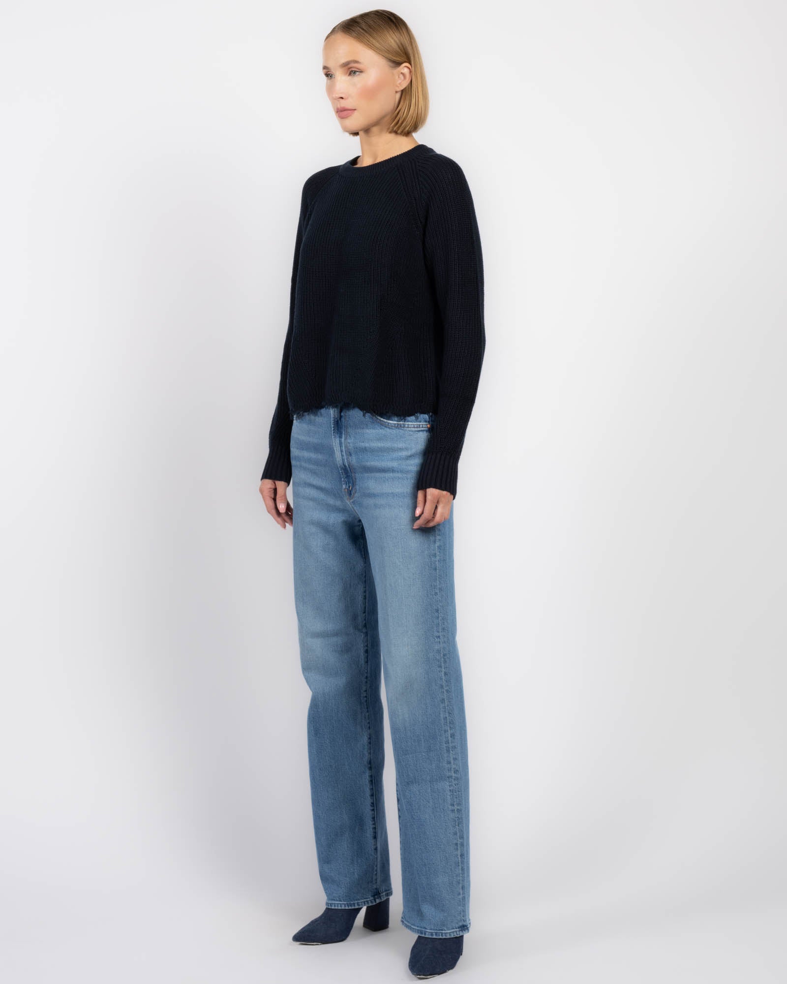 Pull Shaker à motif festonné vieilli