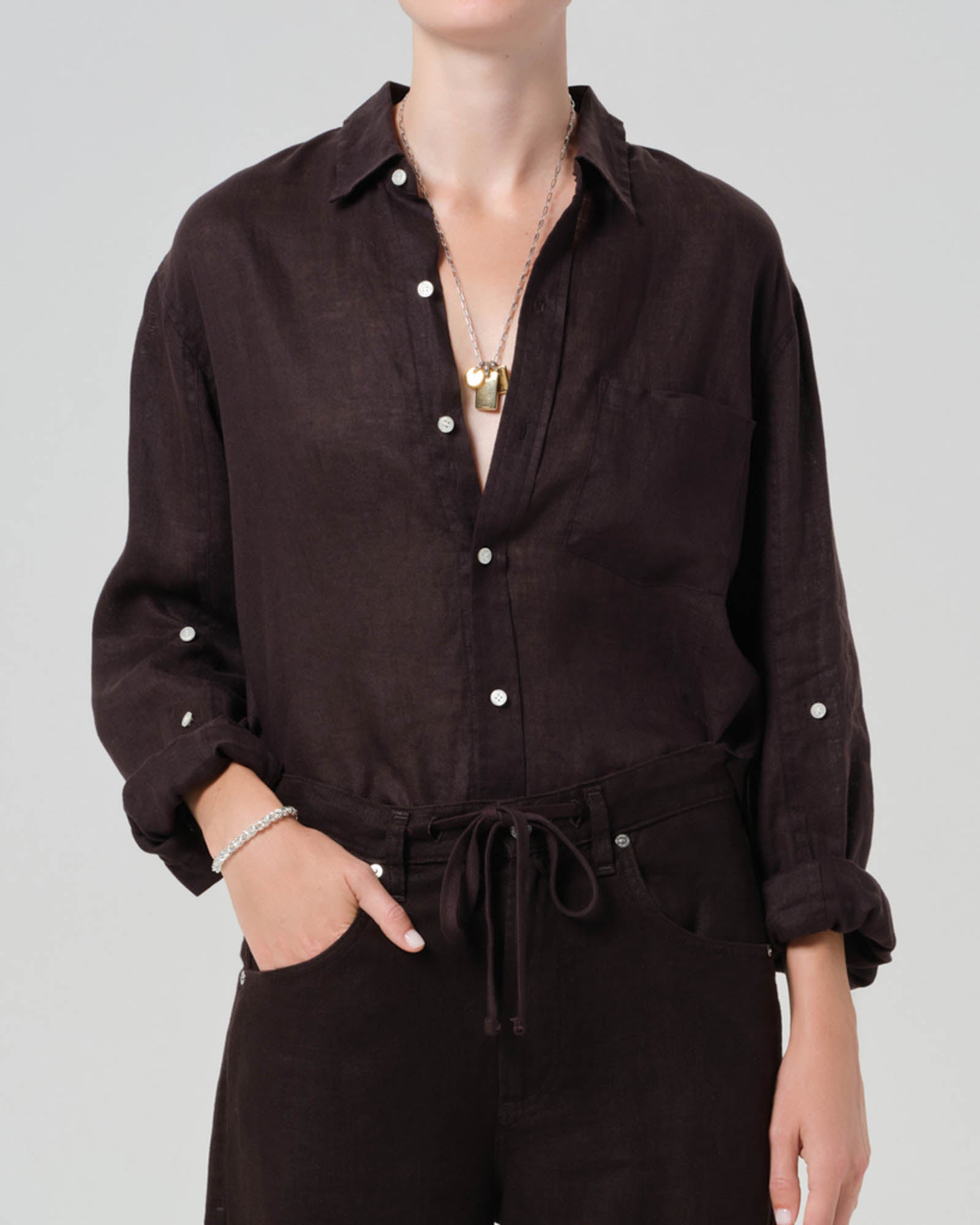 Kayla Shrunken Linen Shirt