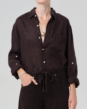 Kayla Shrunken Linen Shirt