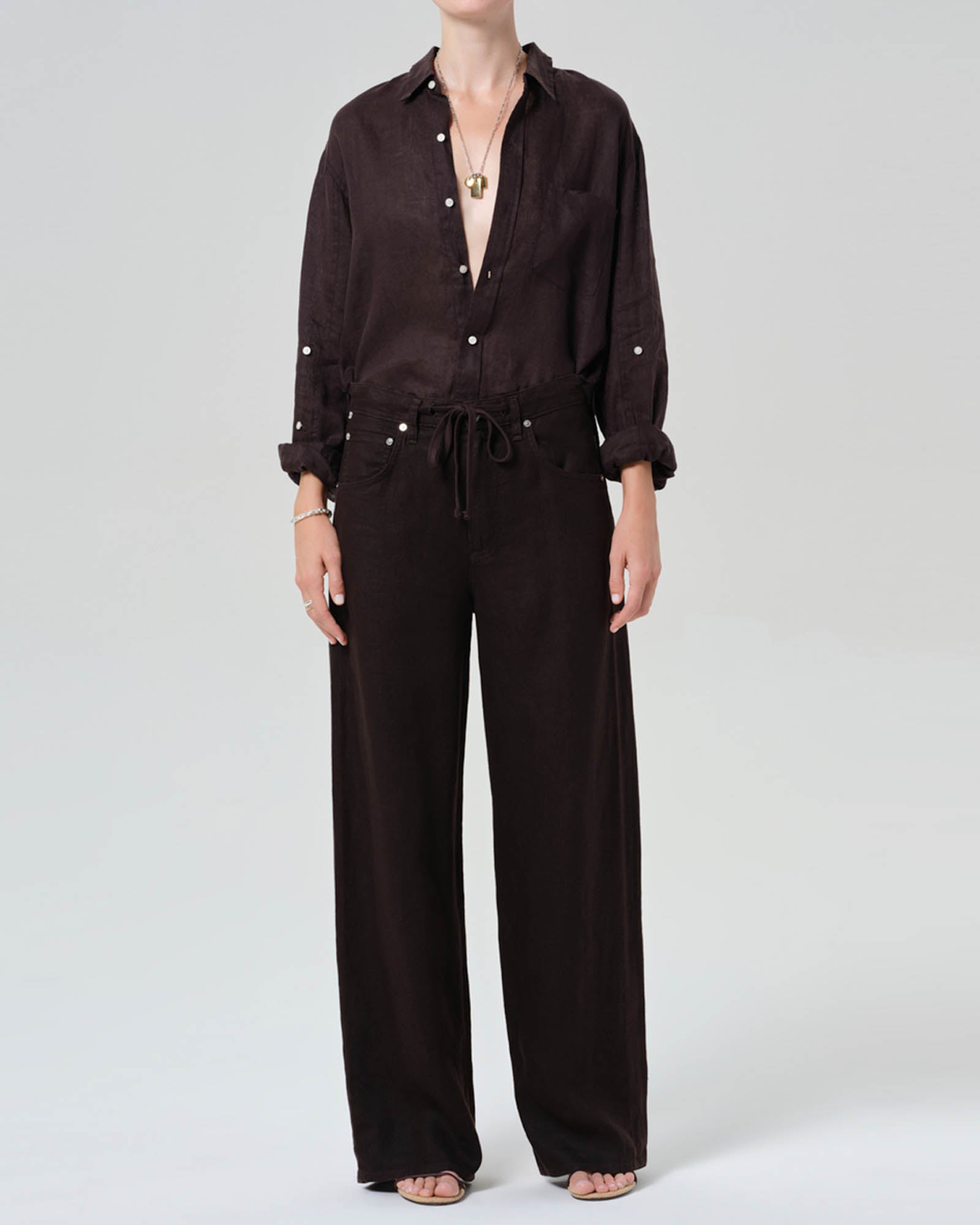Kayla Shrunken Linen Shirt