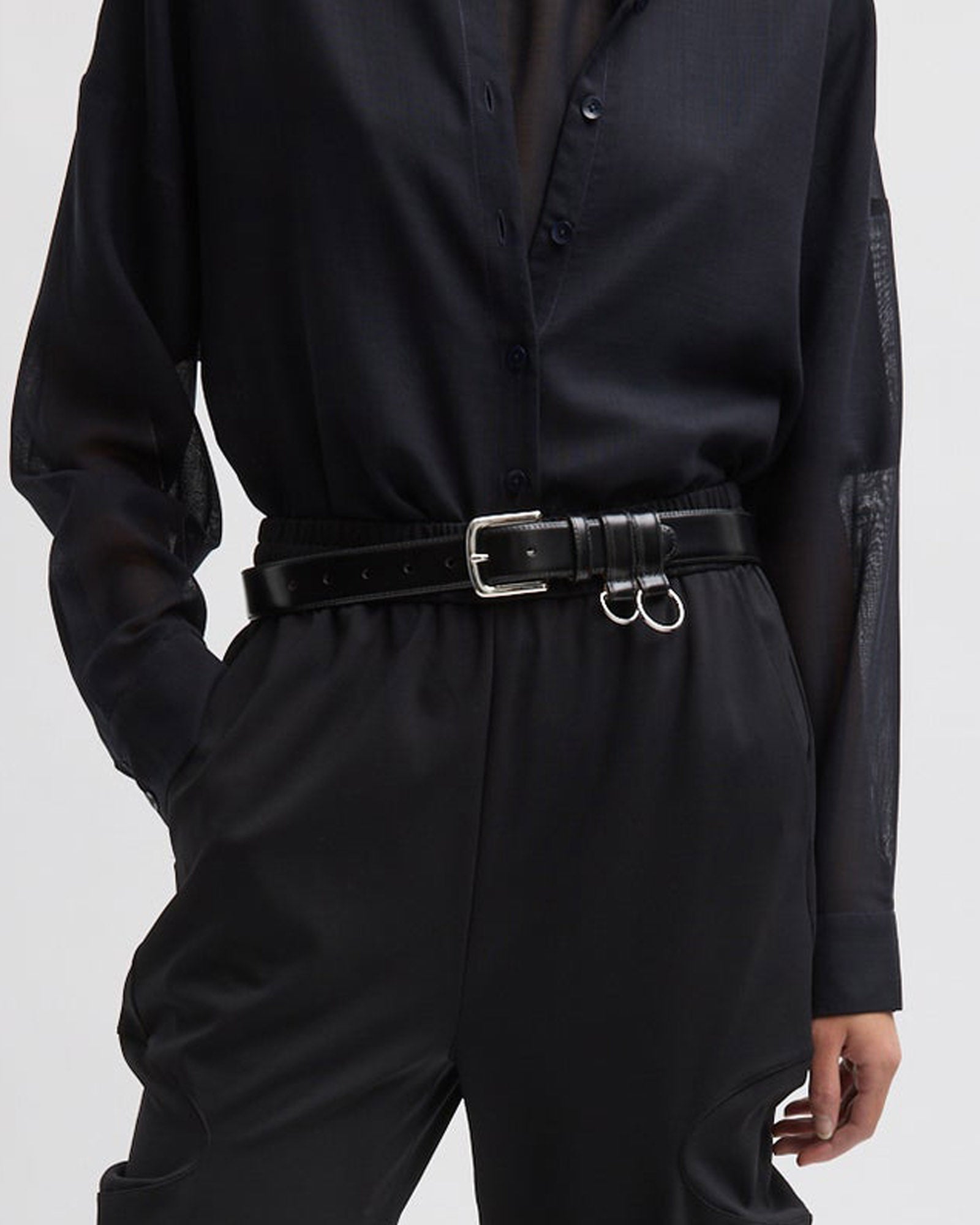 Ring Hardware Leather Belt