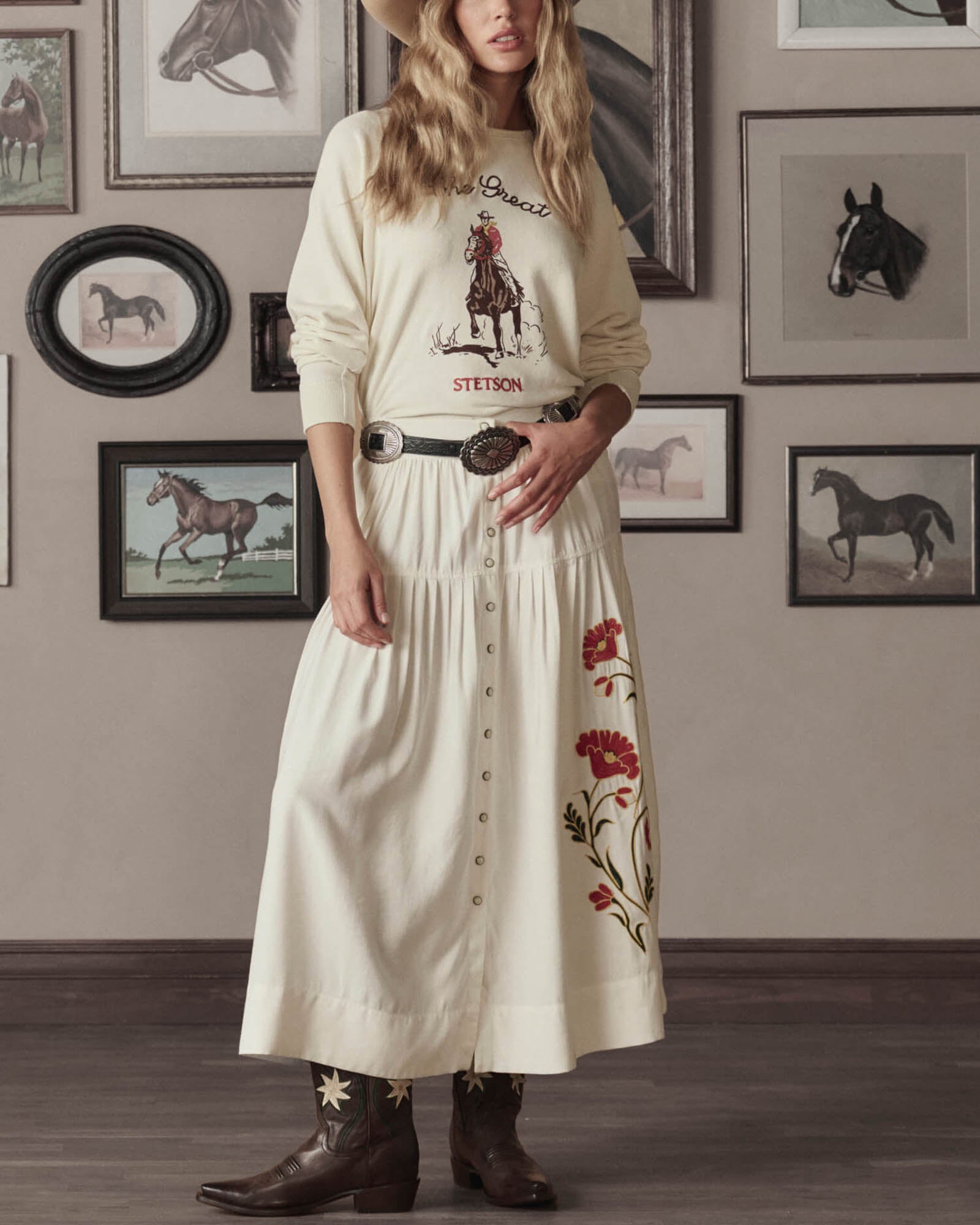 The Tooled Leather Concho Belt
