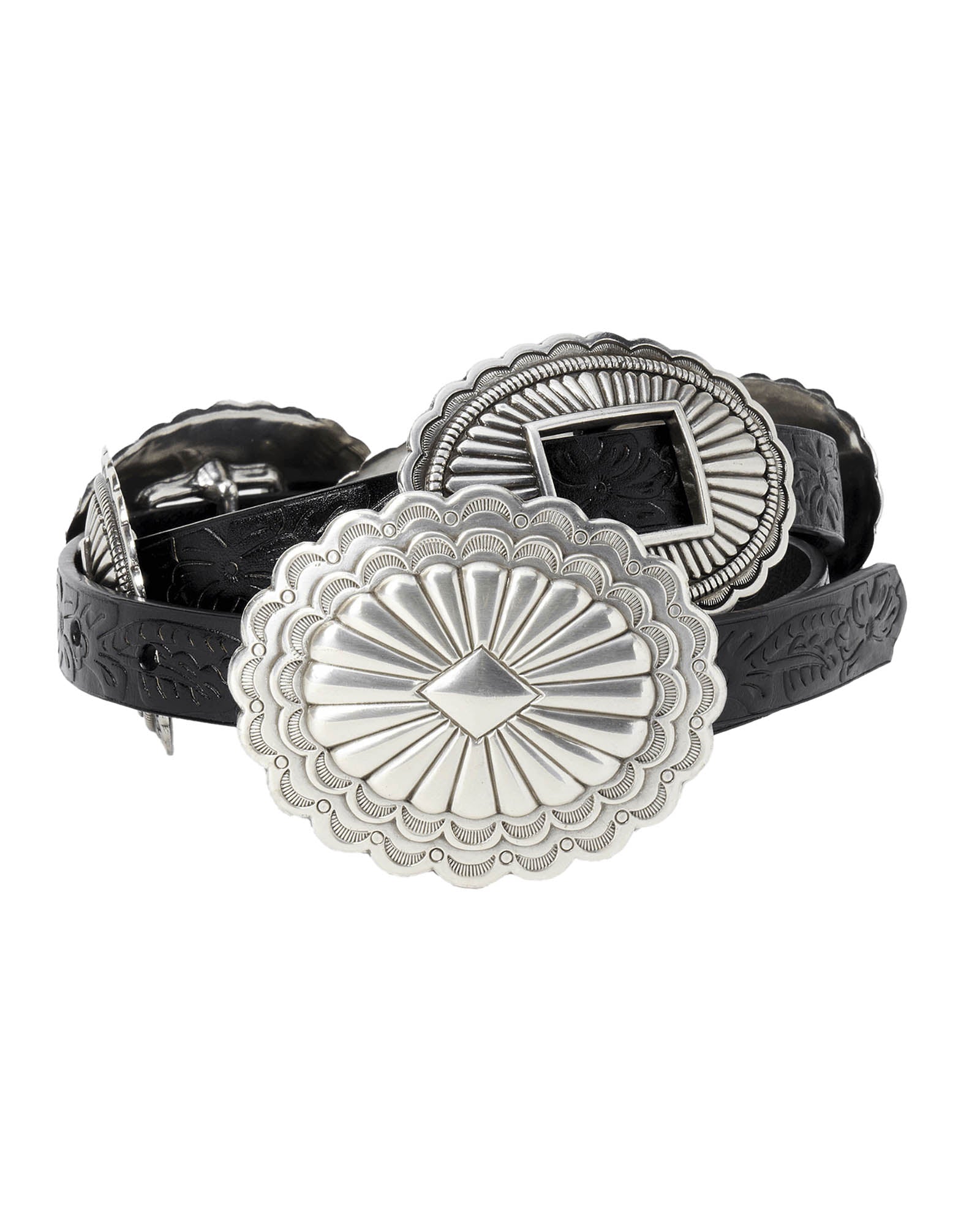 The Tooled Leather Concho Belt