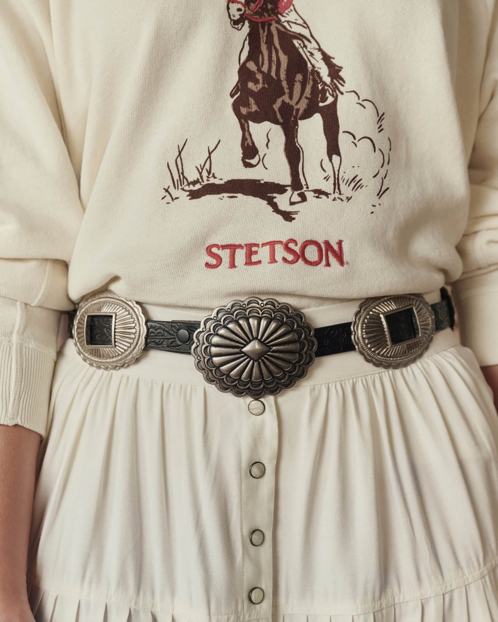 The Tooled Leather Concho Belt