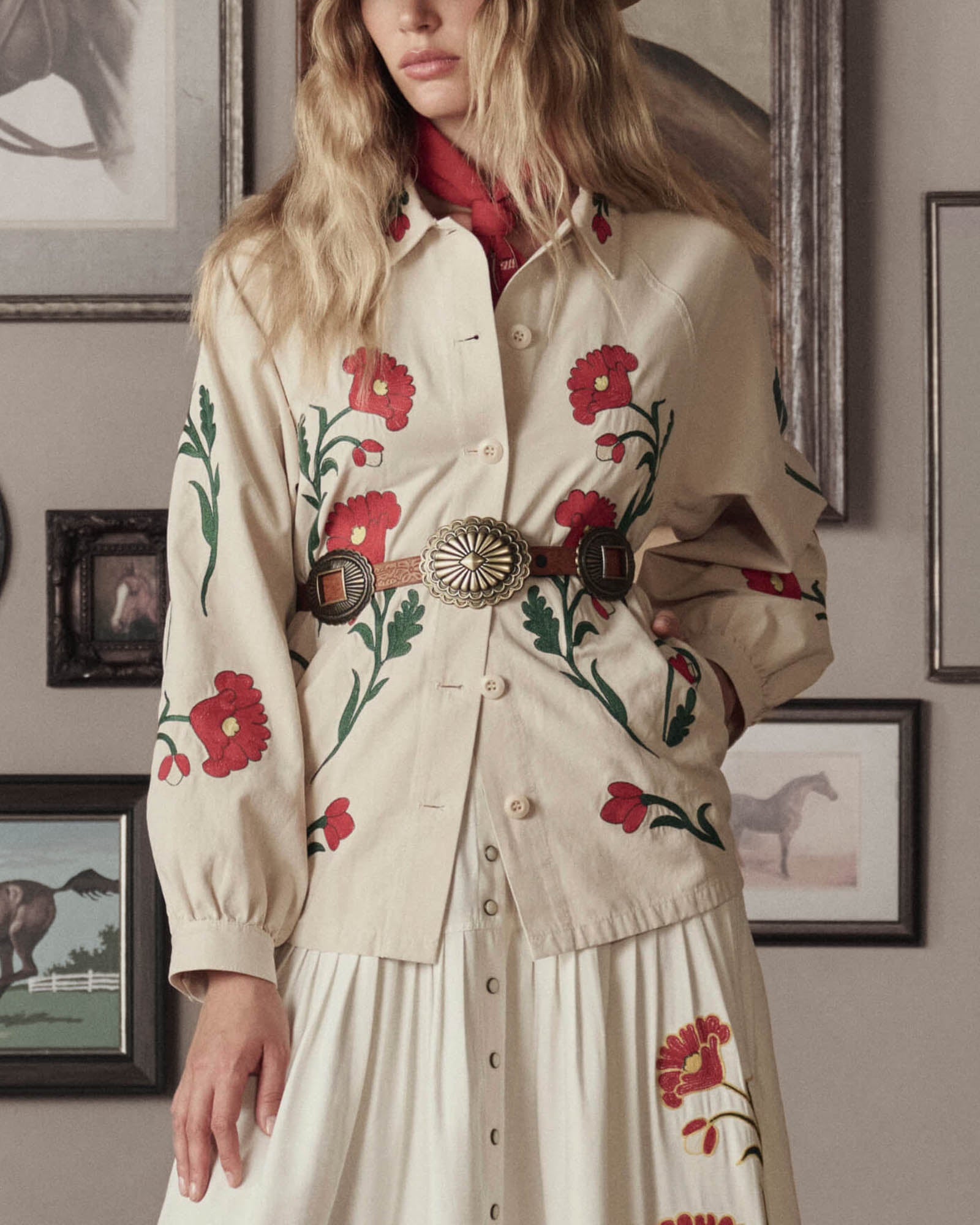 The Tooled Leather Concho Belt