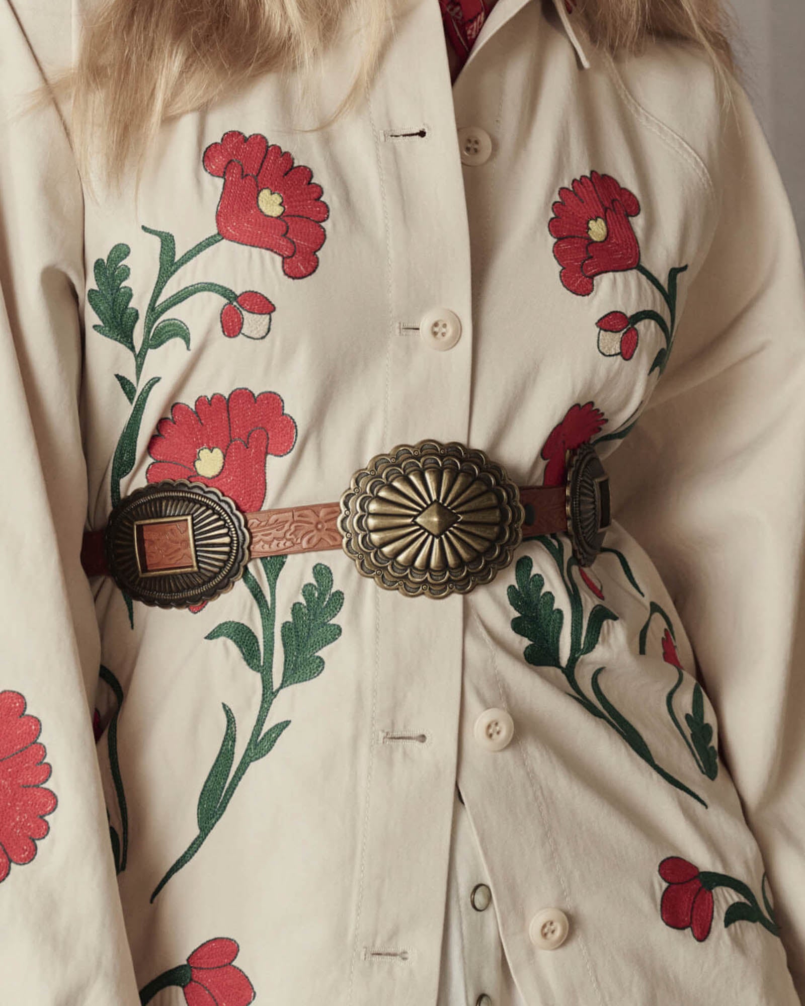 The Tooled Leather Concho Belt
