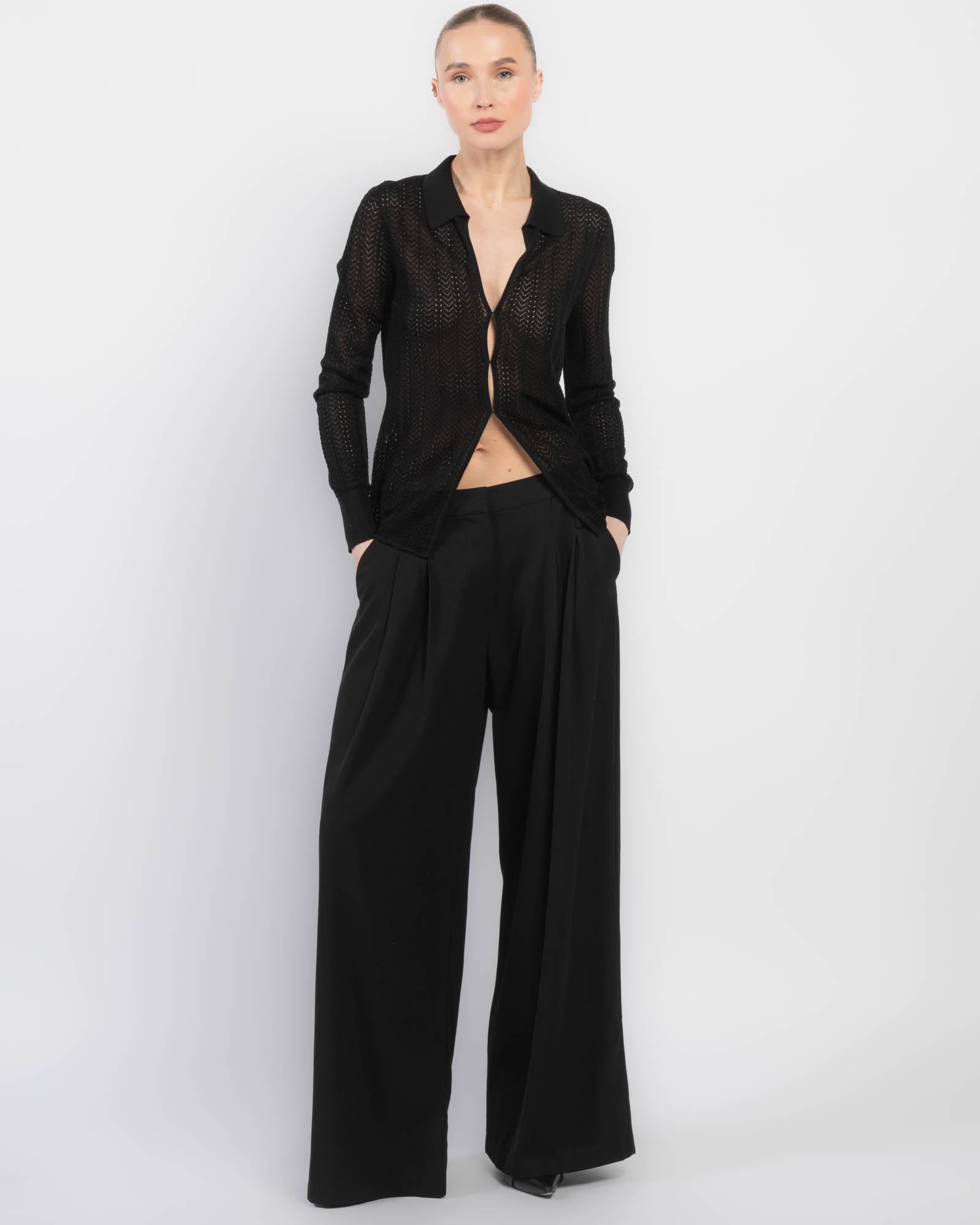 Chemise en tricot texturé