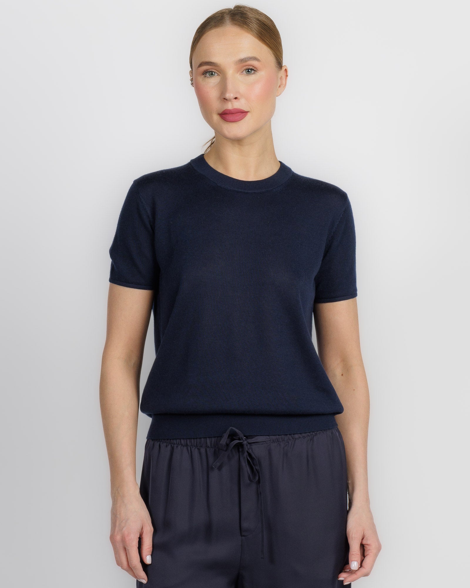 Short Sleeve Knit Crew Neck