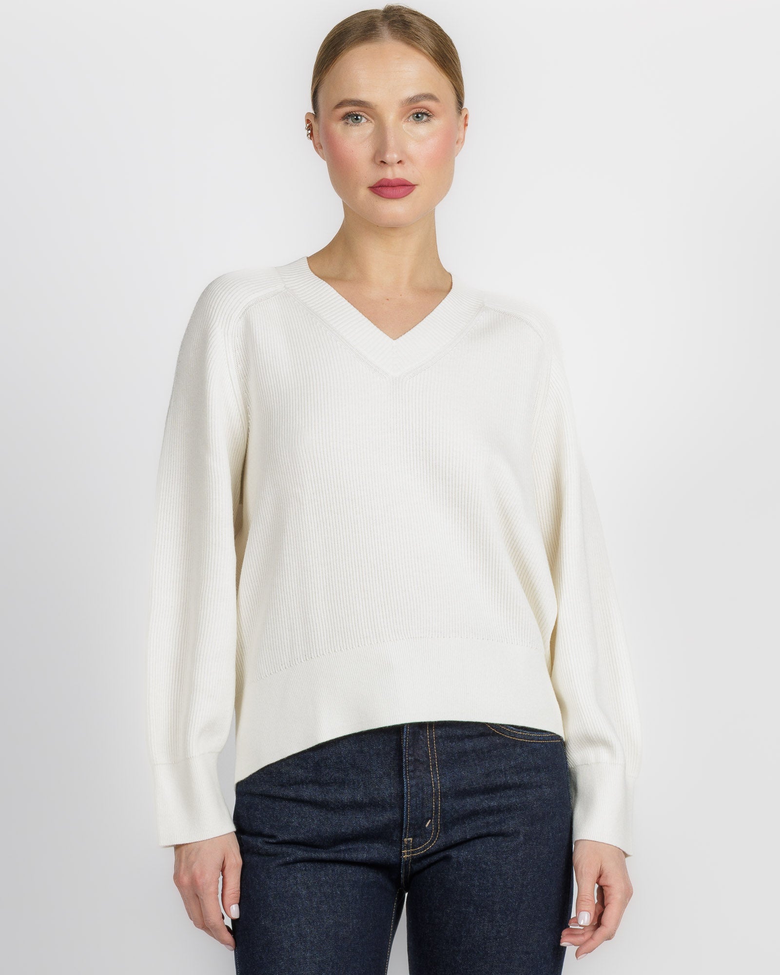 Long Sleeve Rib Raglan Vneck