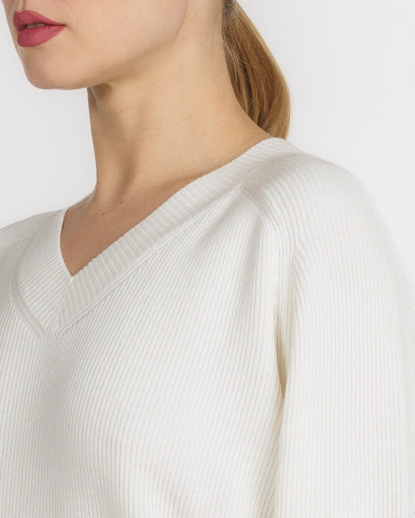 Long Sleeve Rib Raglan Vneck