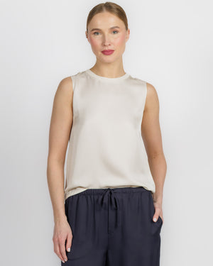 Silk Crew Neck Tank