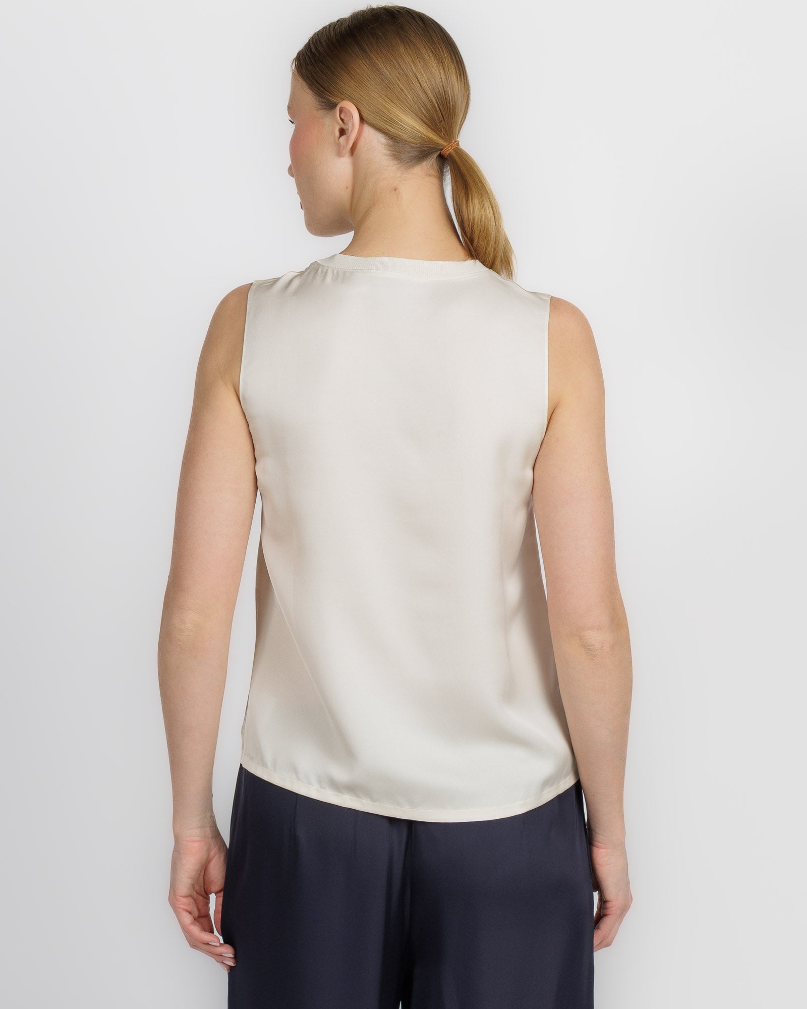 Silk Crew Neck Tank