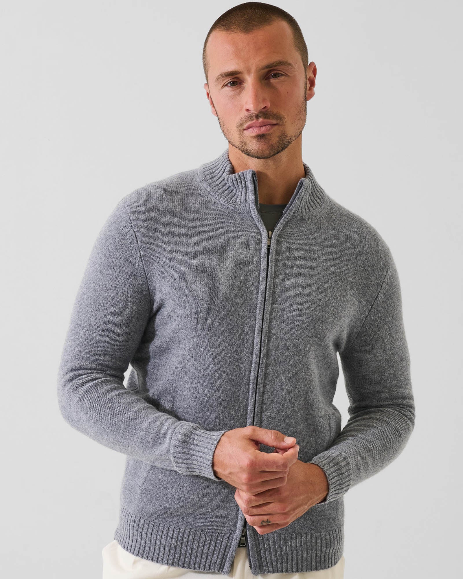 7 Gauge Wool Zip Cardigan