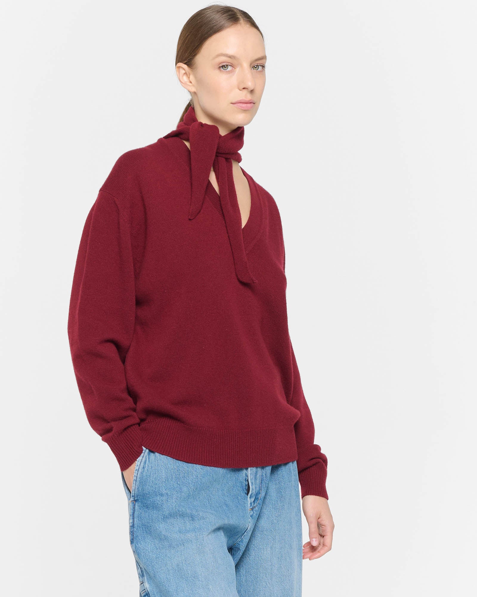 Long Sleeve Foulard Knit Top